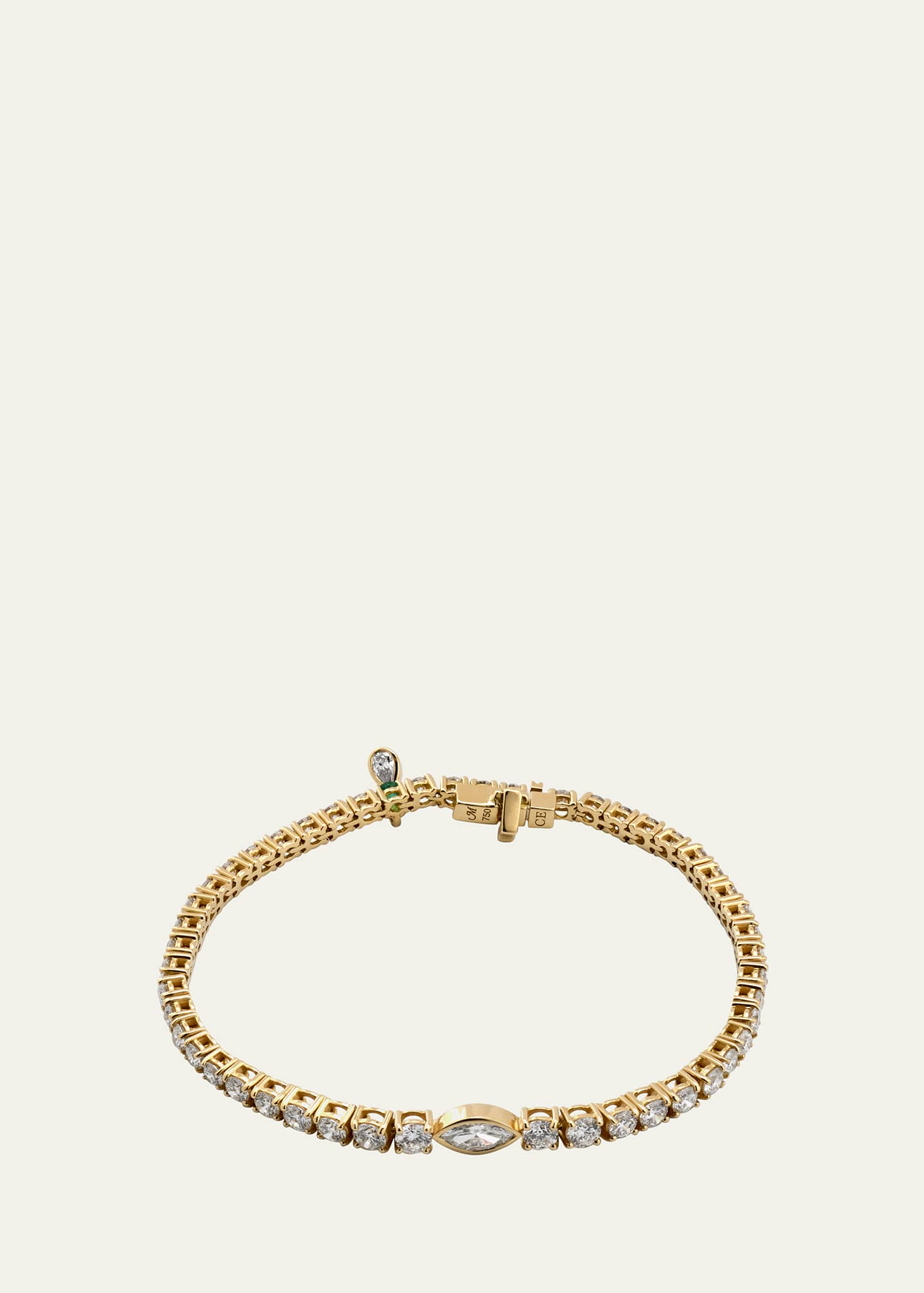 Monica Rich Kosann 18K Yellow Gold Tennis Bracelet with Prong Set Diamonds Image 1 of 4
