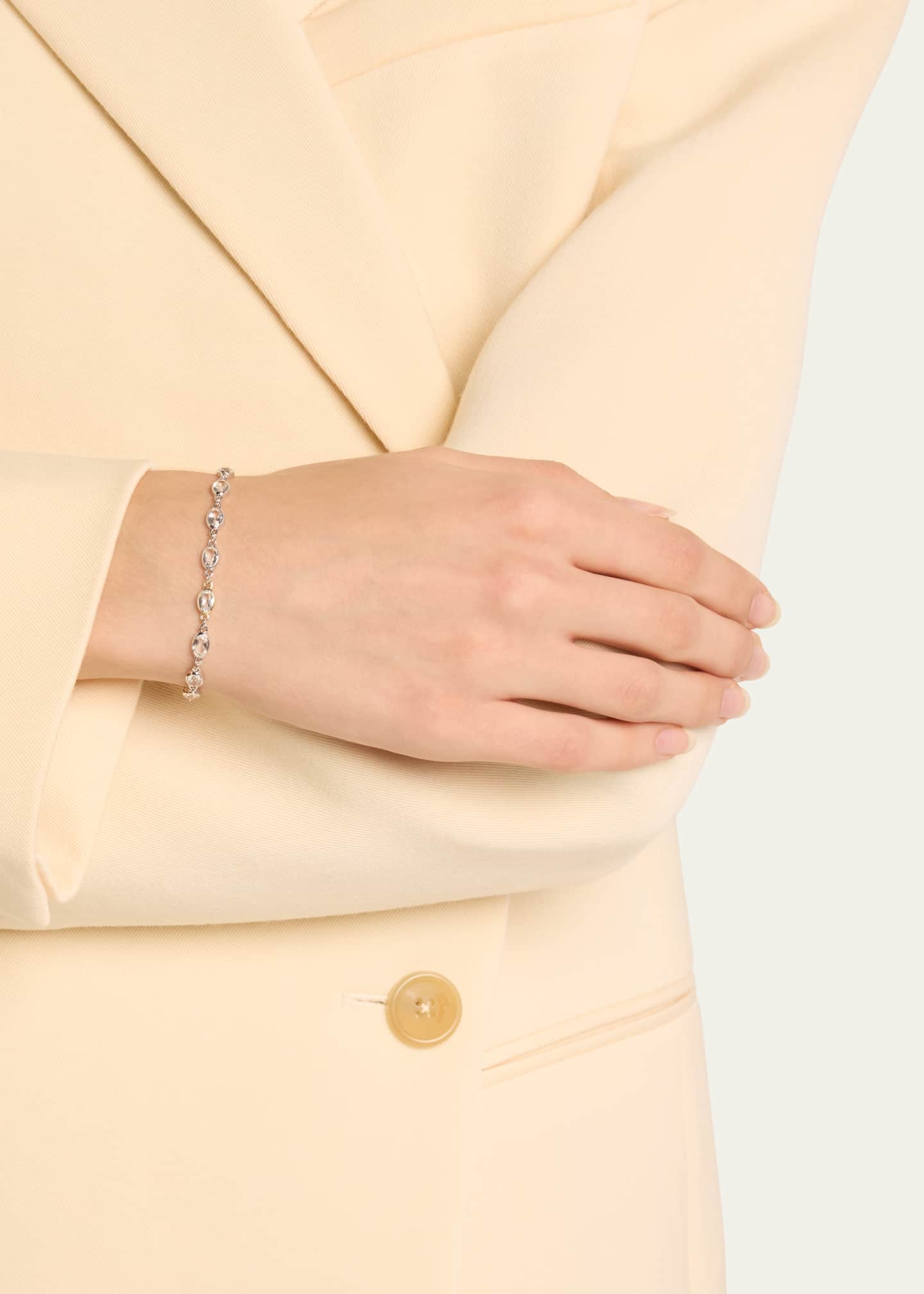 Monica Rich Kosann Oval Bezel-Set Rock Crystal Tennis Bracelet in Sterling Silver Image 2 of 4