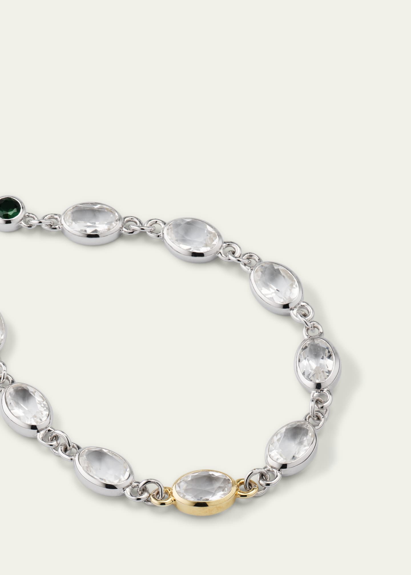 Monica Rich Kosann Oval Bezel-Set Rock Crystal Tennis Bracelet in Sterling Silver Image 3 of 4