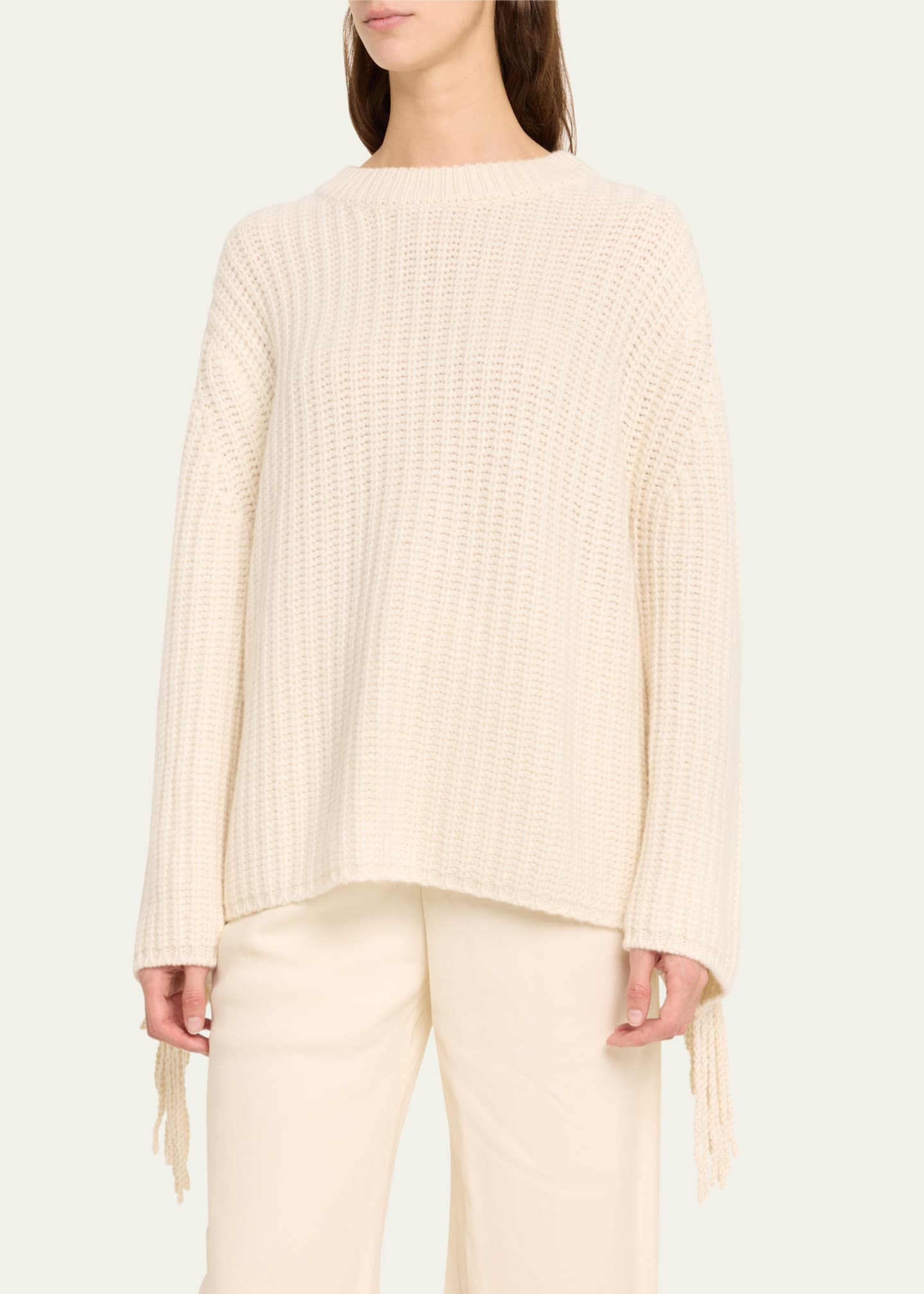 Lisa Yang Hilma fringed cashmere jumper - Neutrals