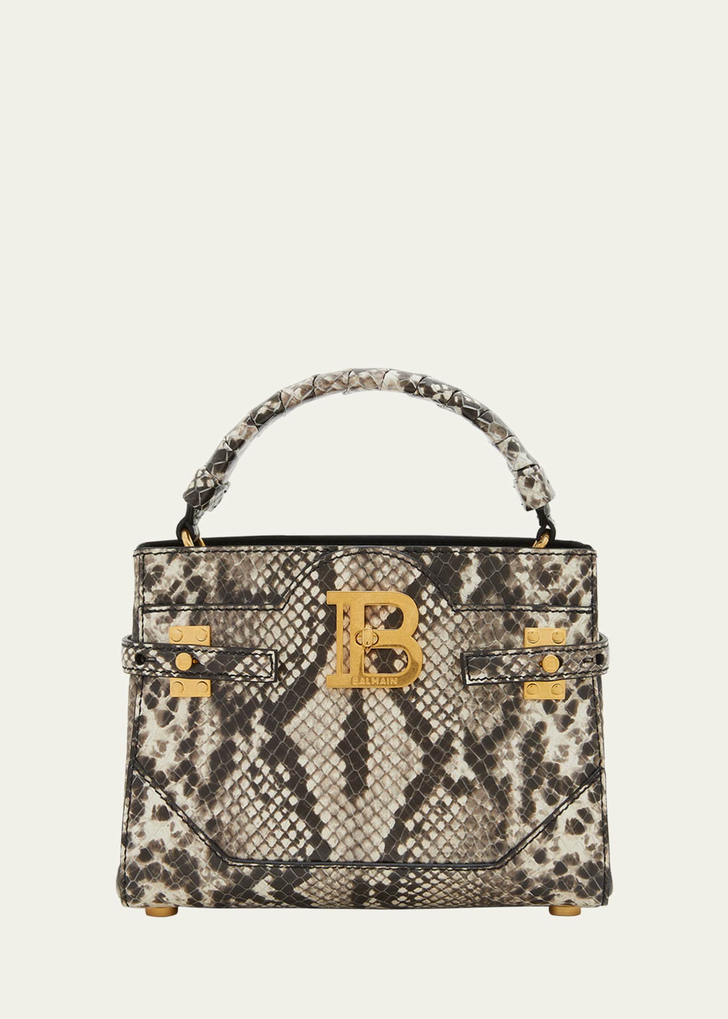 Balmain B-Buzz snakeskin-effect tote bag - Grey