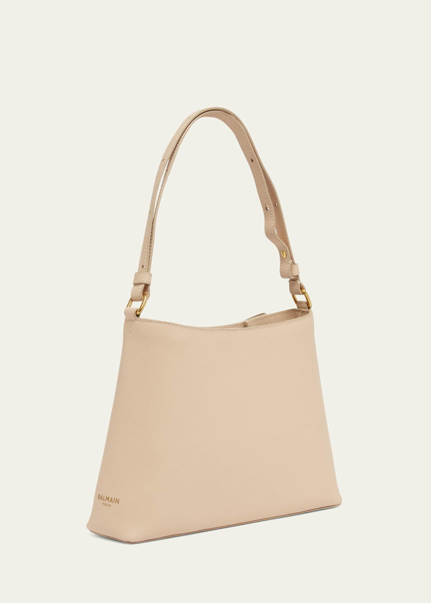 Balmain Embleme Shoulder Bag in Grained Leather Image 3 of 6