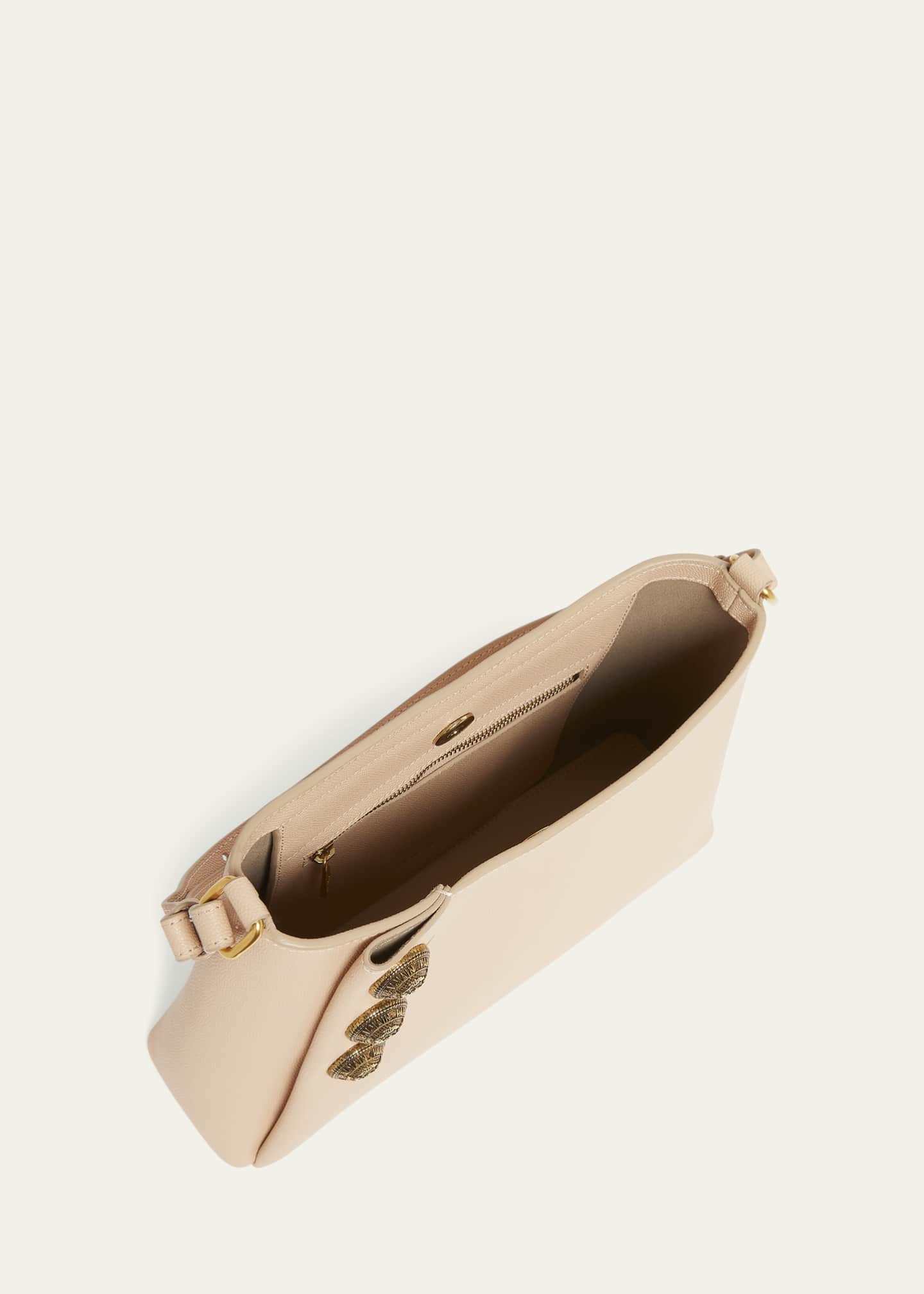 Balmain Embleme Shoulder Bag in Grained Leather Image 4 of 6