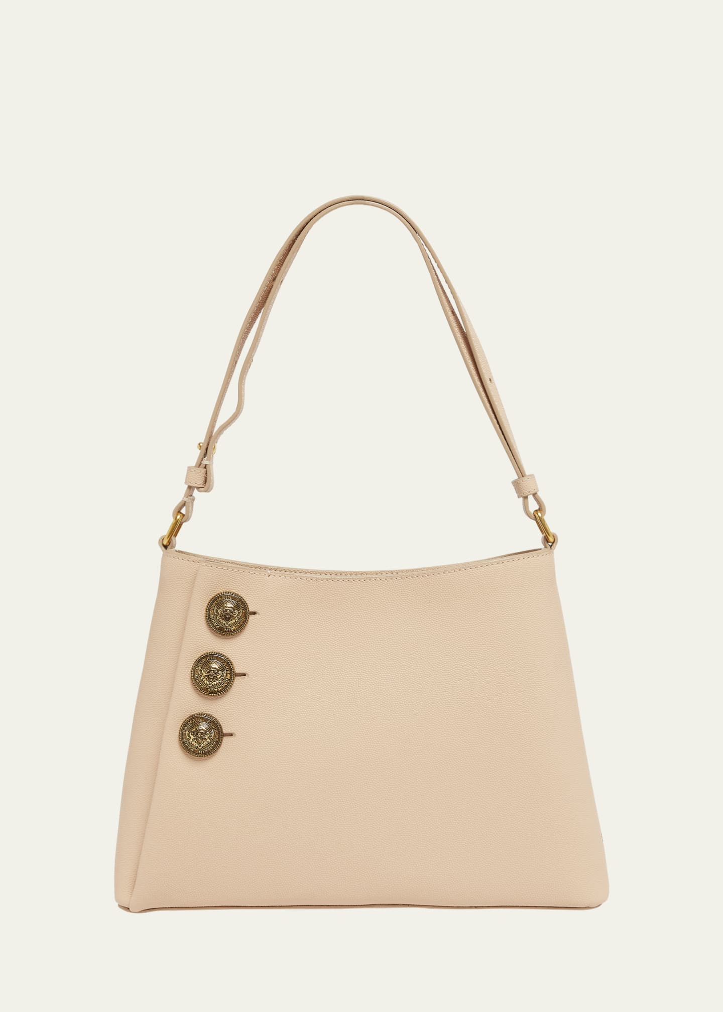 Balmain Embleme Shoulder Bag in Grained Leather Image 1 of 6