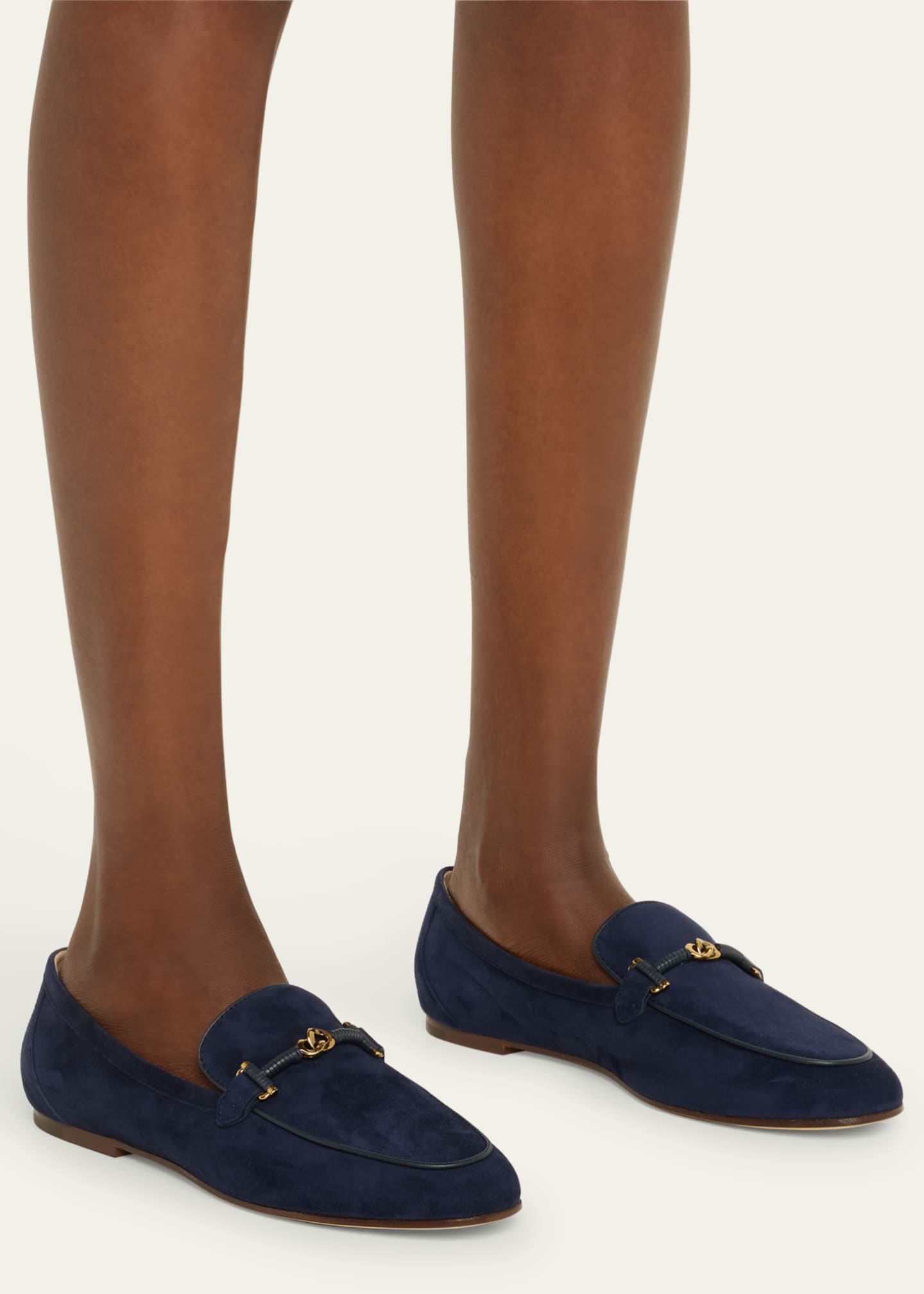Tod's Wrapped T-Ring Suede Loafers Image 2 of 6
