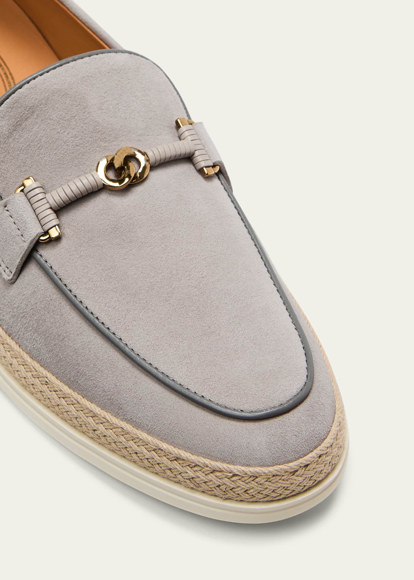 Tod's Gomma Suede T-Ring Espadrille Driver Loafers Image 5 of 6