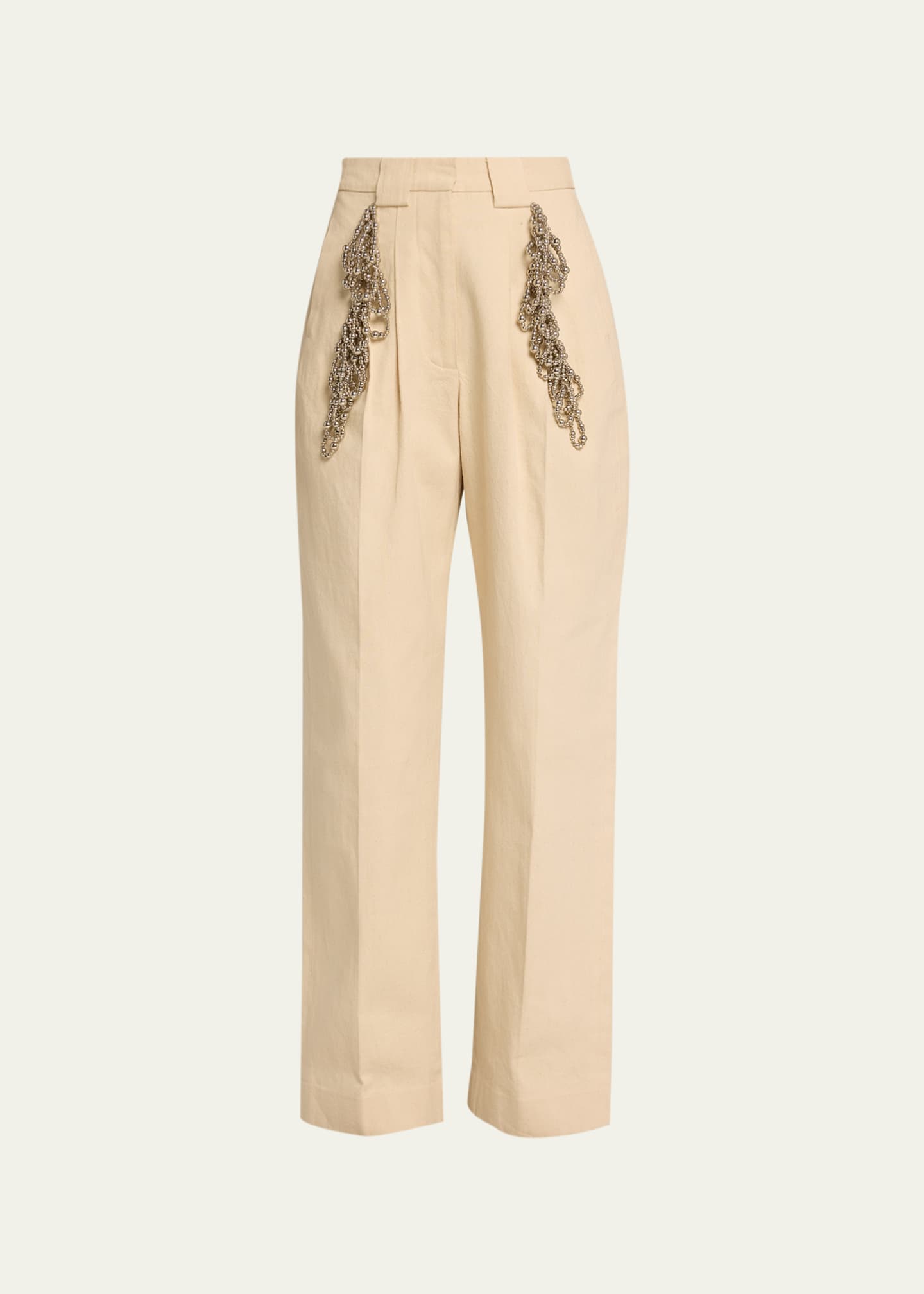 Wide leg canvas trousers store