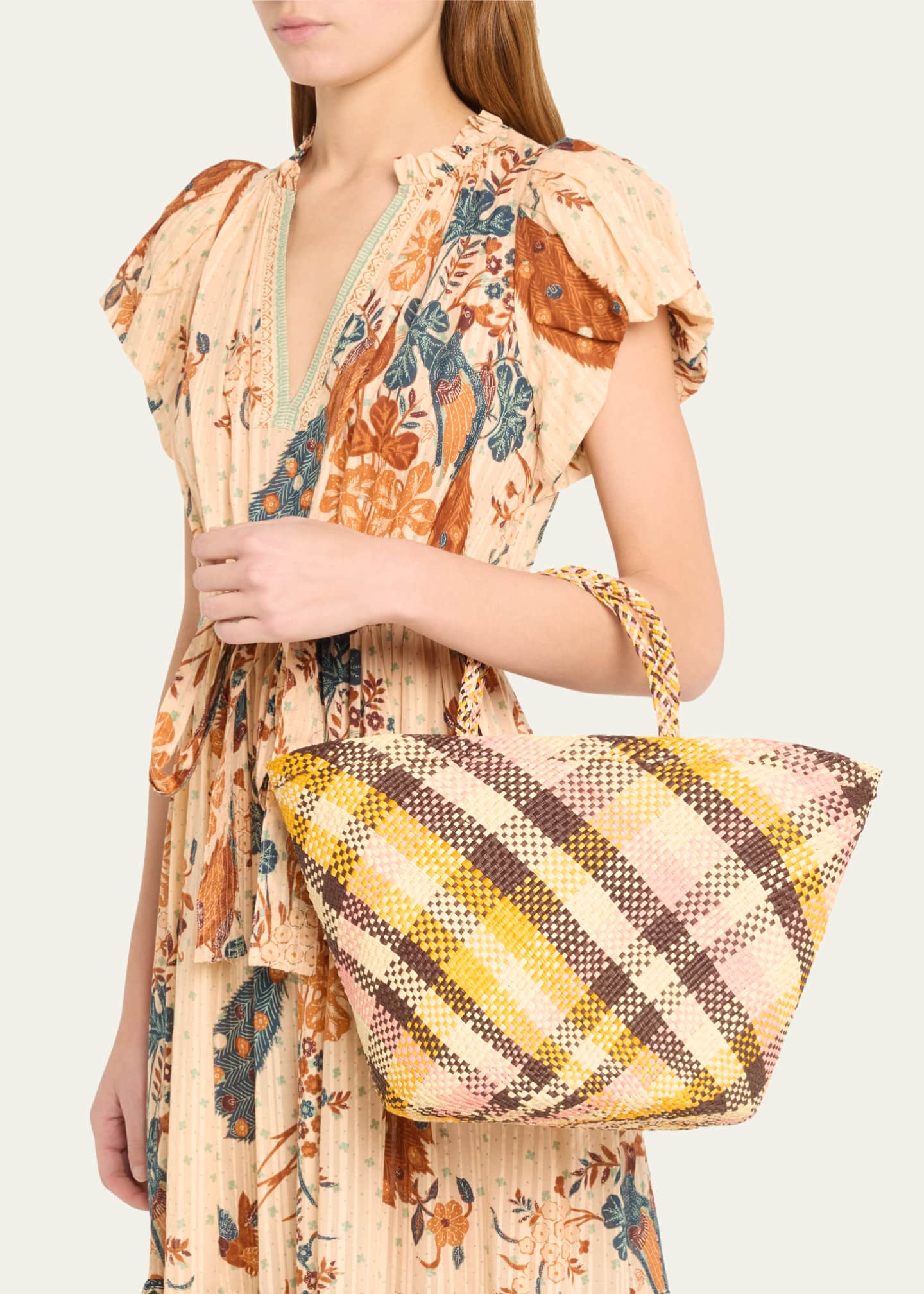 Ulla Johnson Mariana Small Plaid Basket Tote Bag Bergdorf Goodman