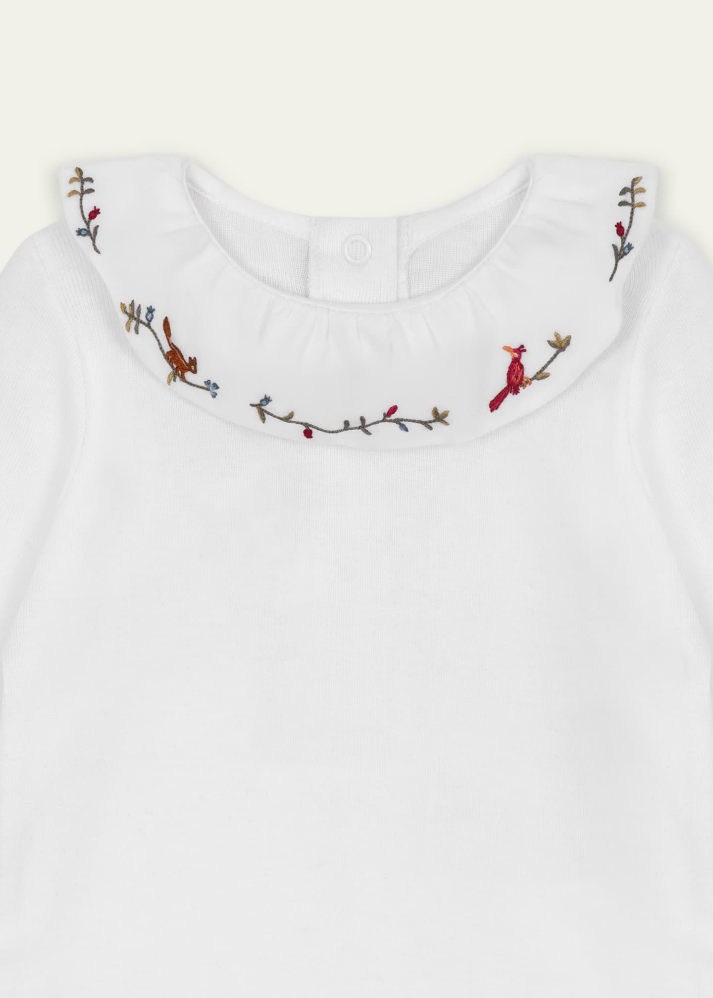 Bonpoint x Khaite Girl s Bodysuit W Embroidered Collar Size 3M