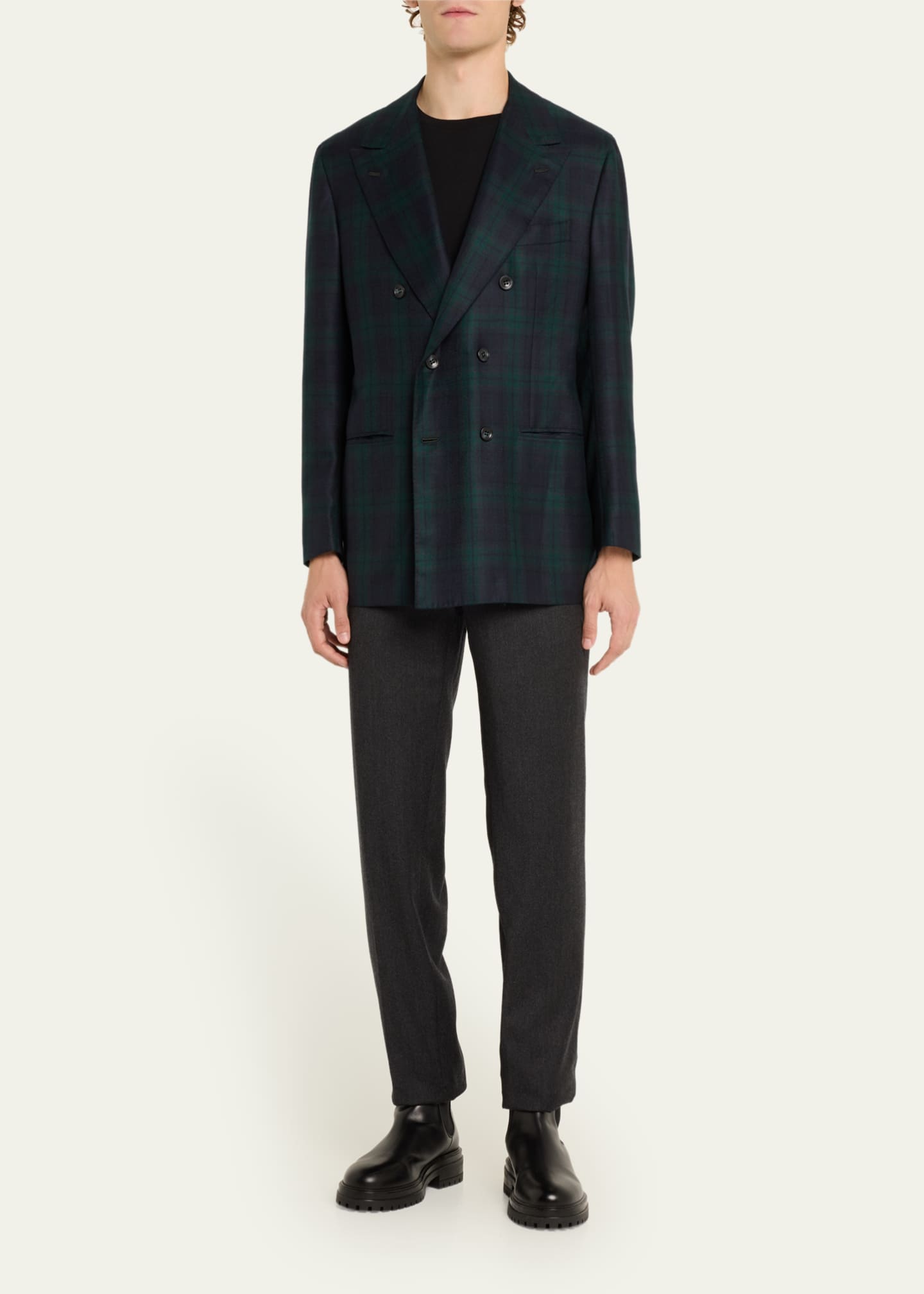 Black watch plaid dinner jacket deals