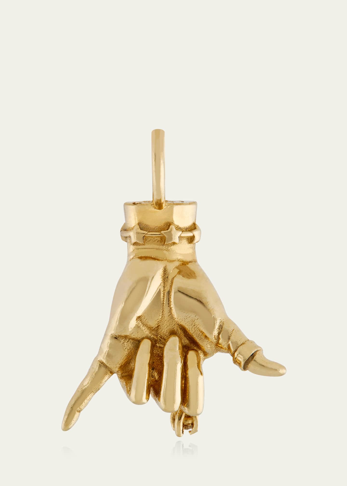 Maura Green Jewelry 14K Yellow Gold Shaka LadyFinger Pendant with Diamond Image 2 of 2