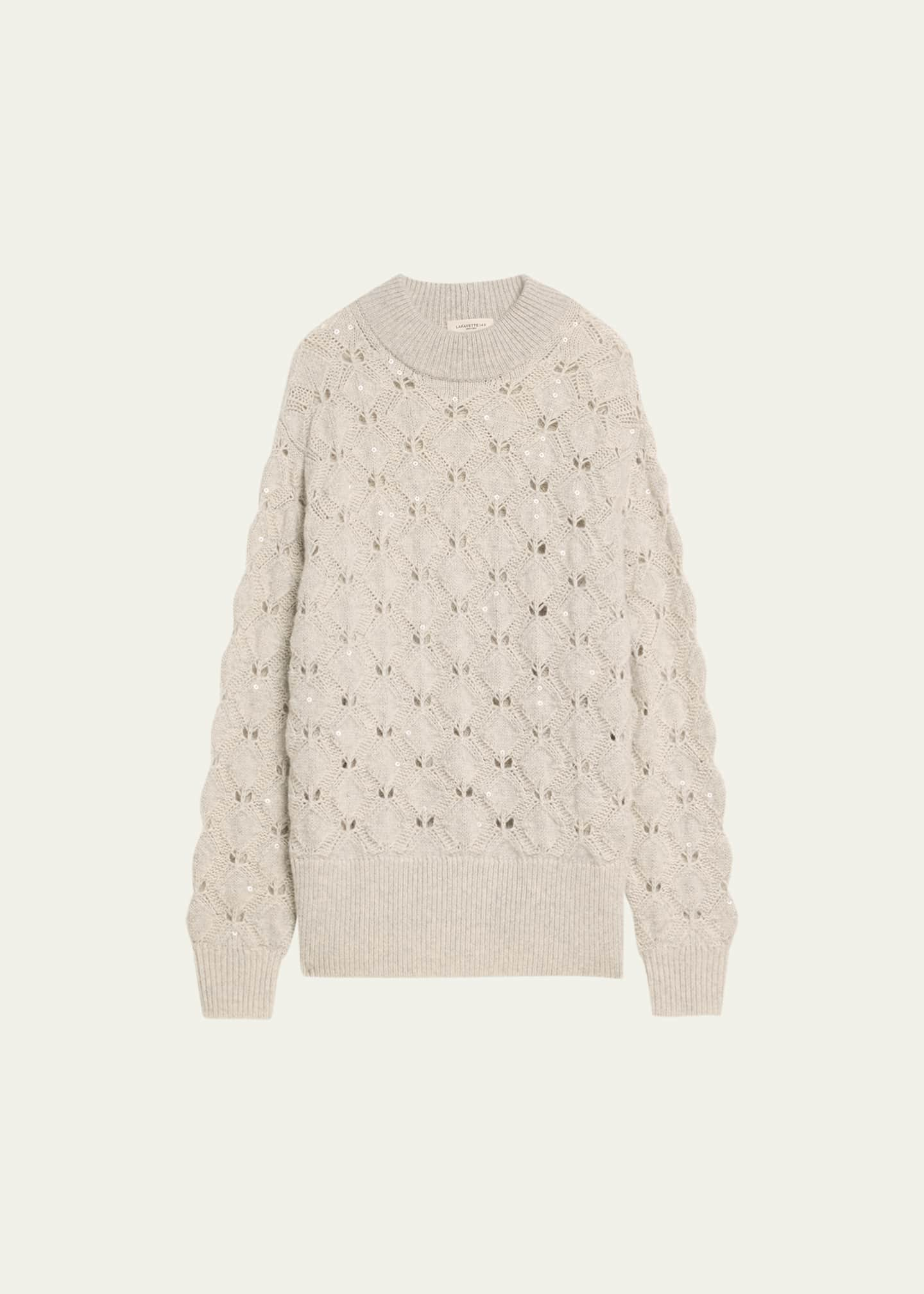 Sweater with plunging neckline, Creamy White - Sisley