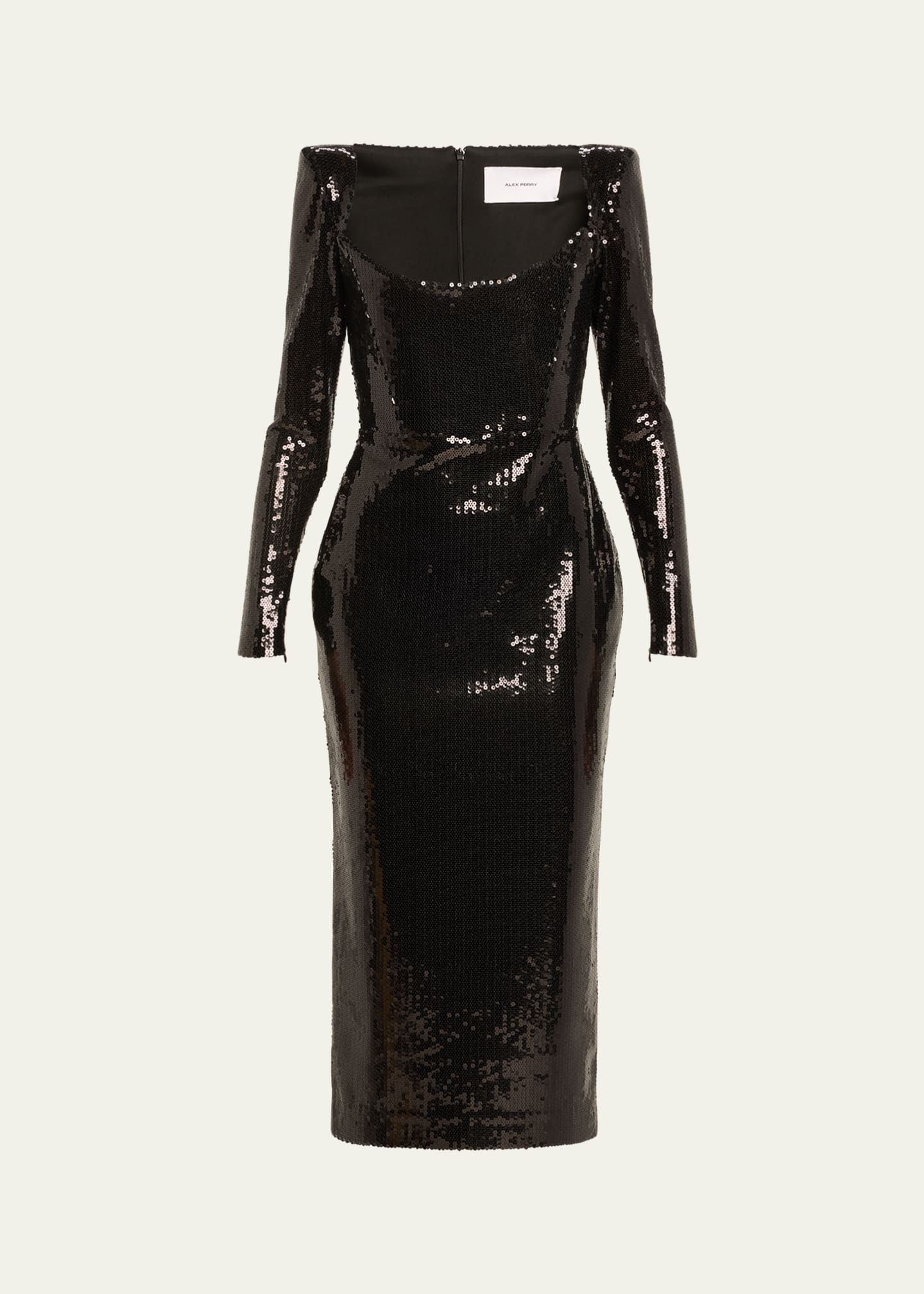 Alex Perry Sequined Curved Portrait Midi Dress - Bergdorf Goodman