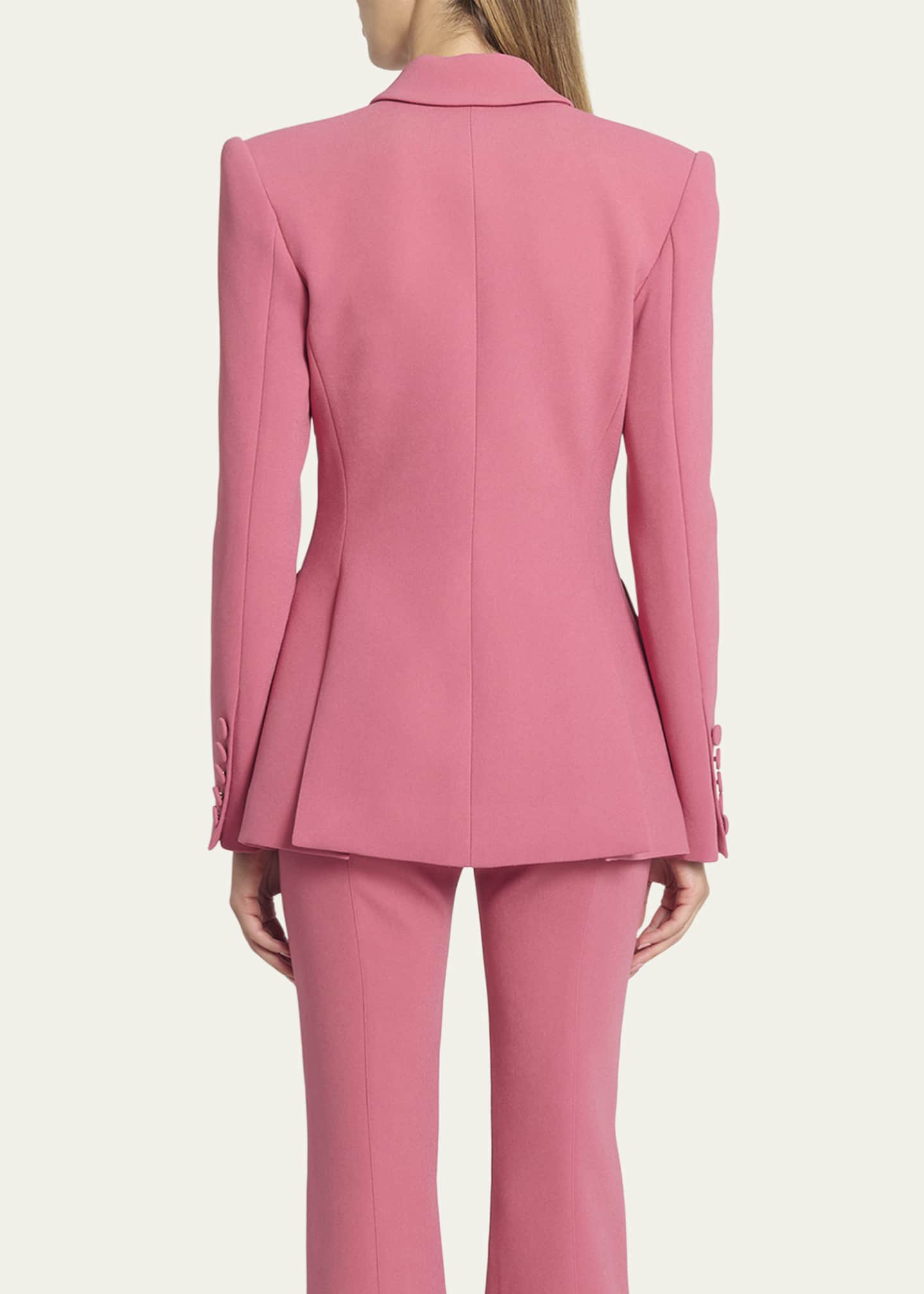 Alex Perry Double-Breasted Stretch Crepe Fitted Blazer - Bergdorf Goodman