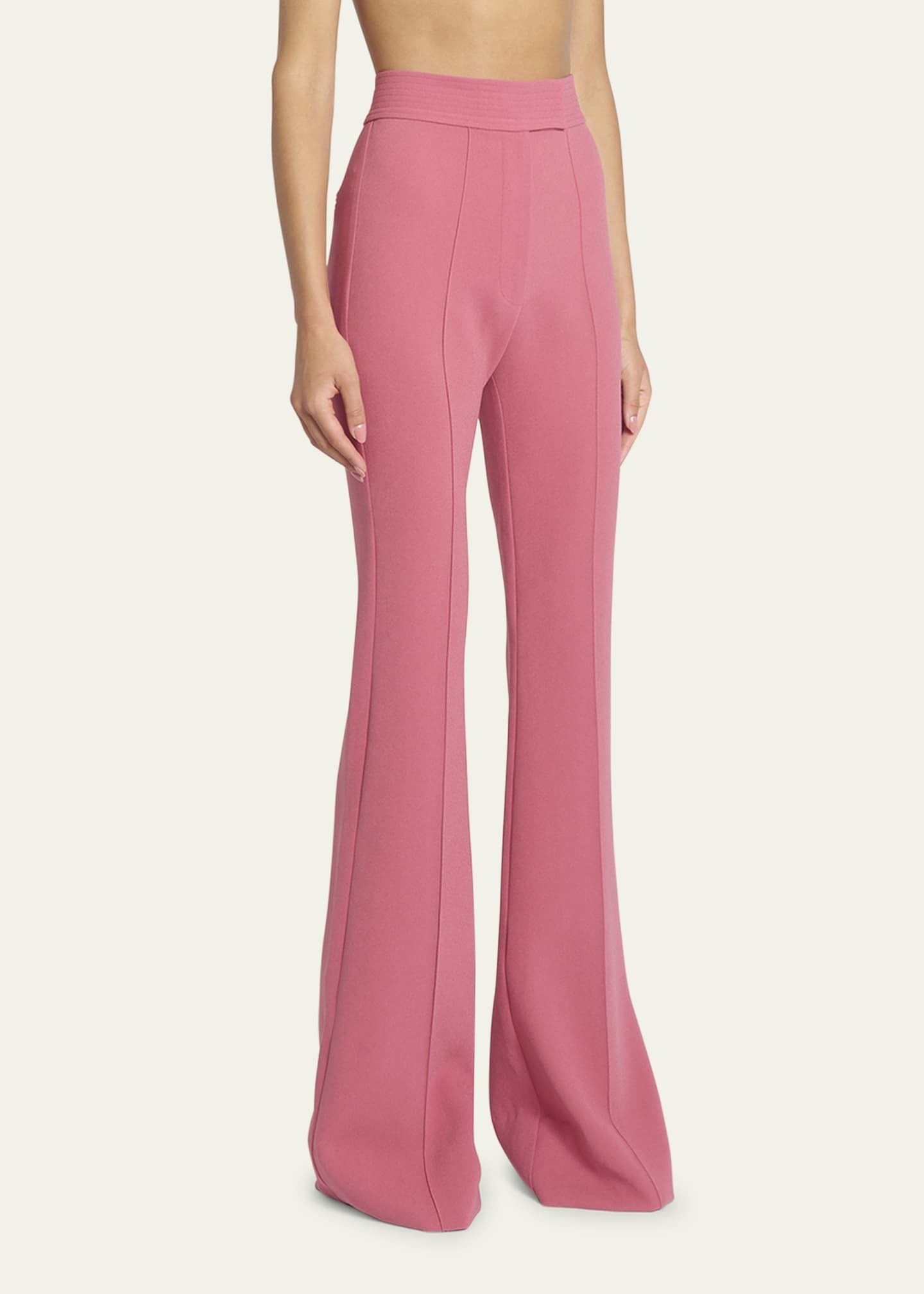Alex Perry Stretch Crepe Flare Leg Trousers Bergdorf Goodman