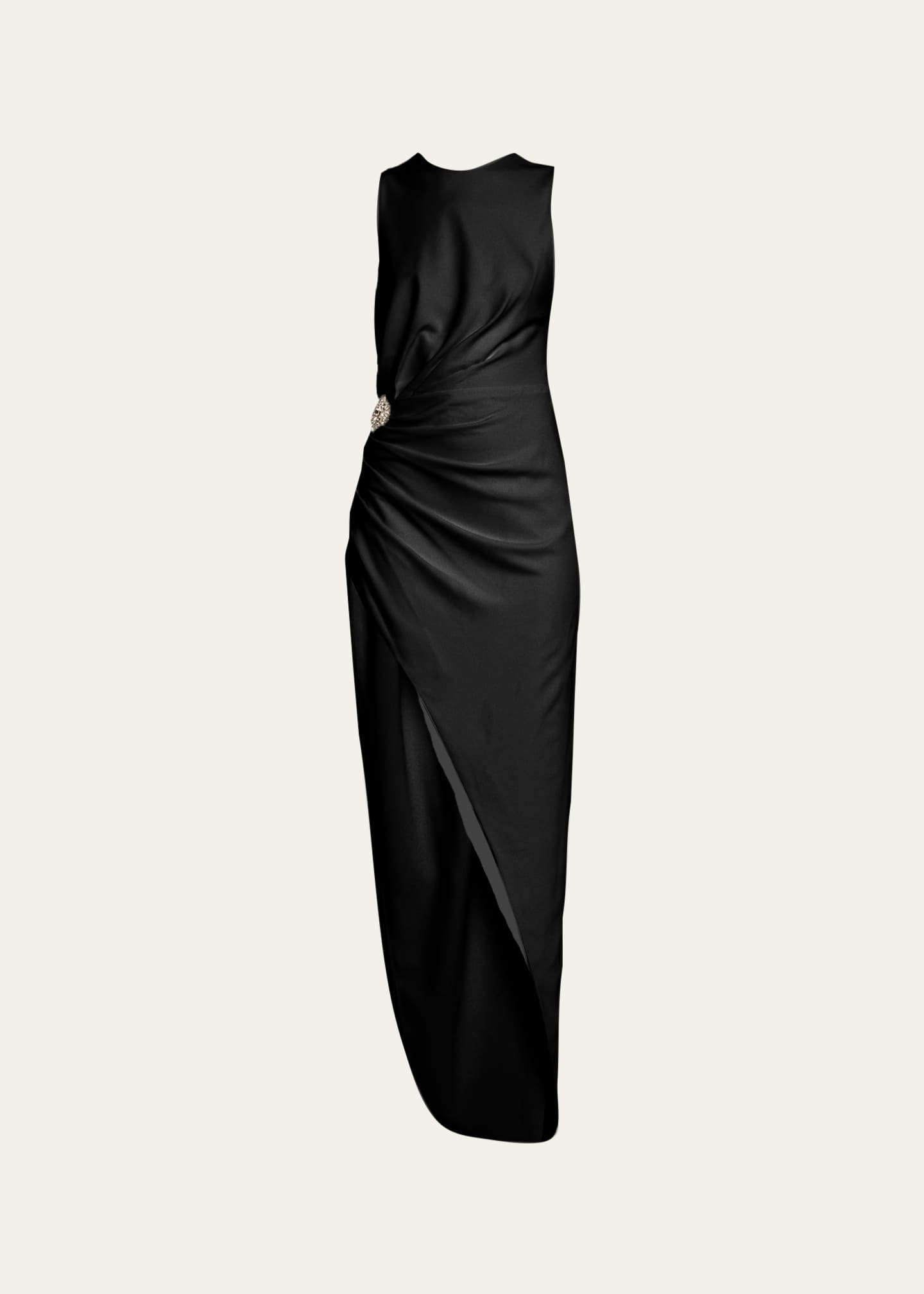 Reem Acra Cutout Crystal Side Slit Asymmetric Dress - Bergdorf Goodman