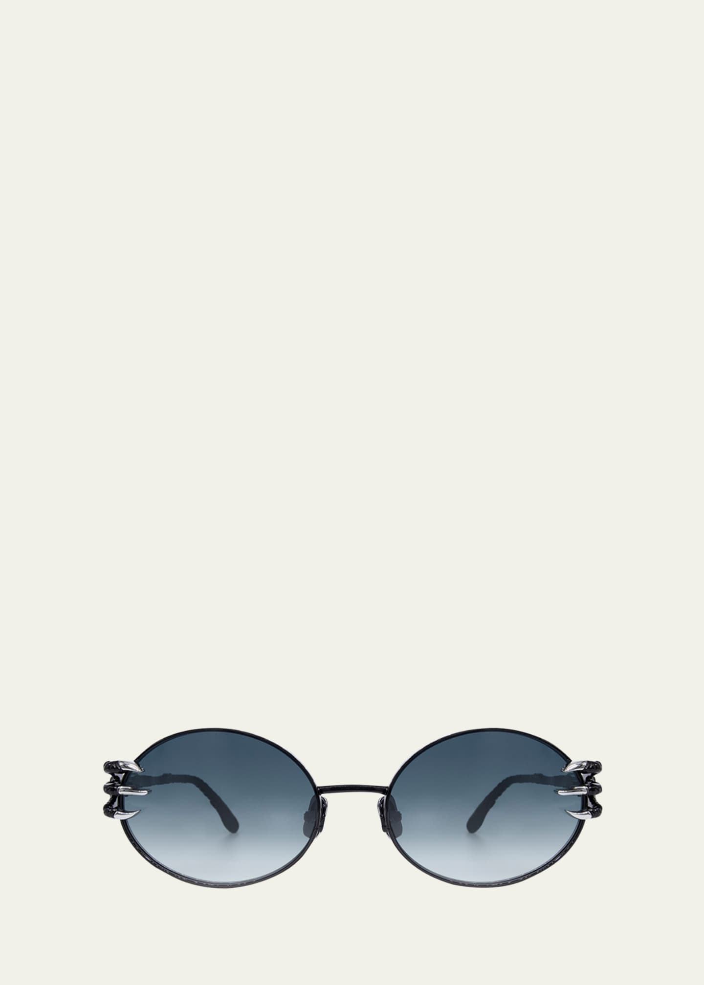 Anna-Karin Karlsson Claw Aventure Titanium Oval Sunglasses Image 1 of 2