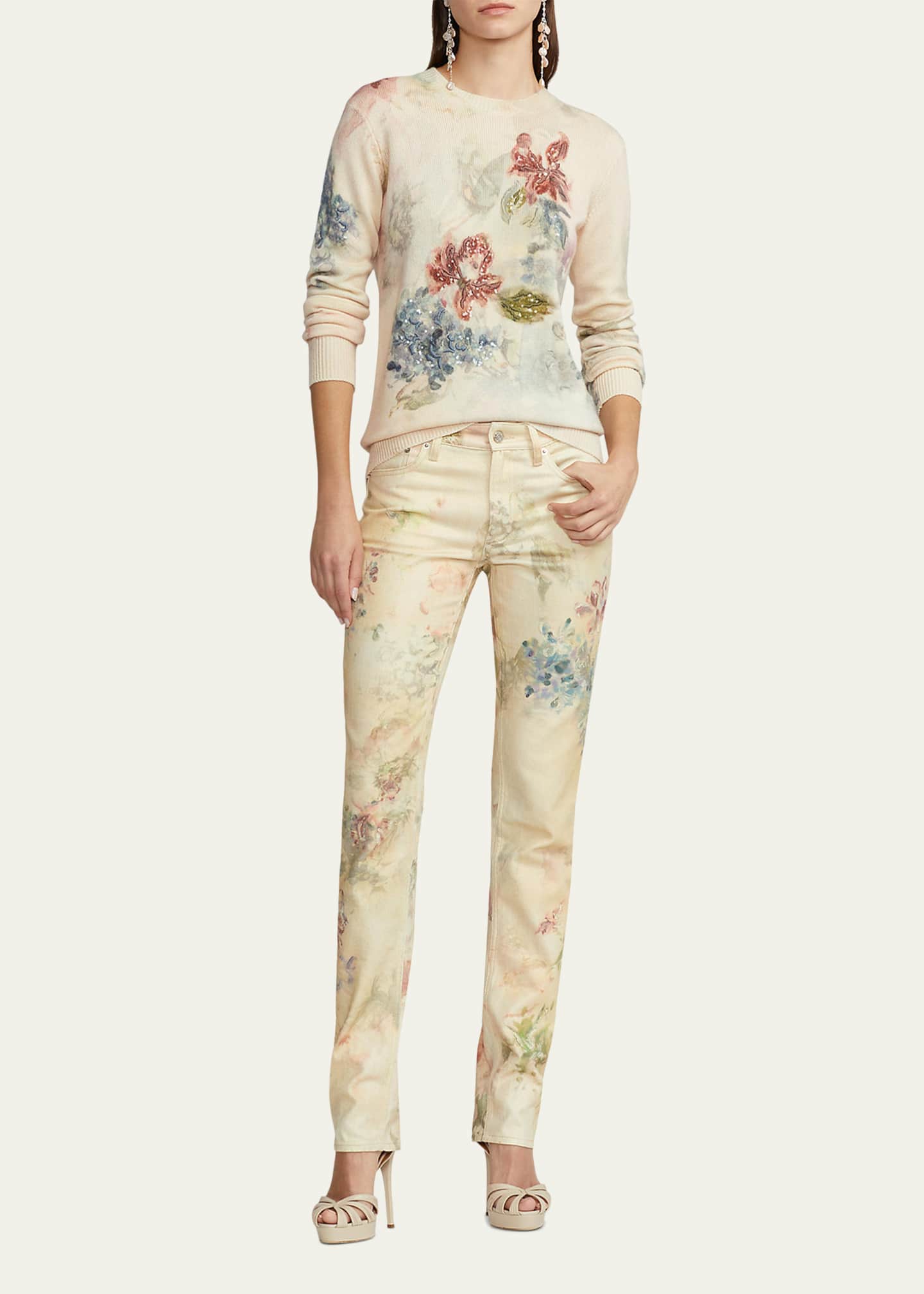 Ralph lauren floral jeans store