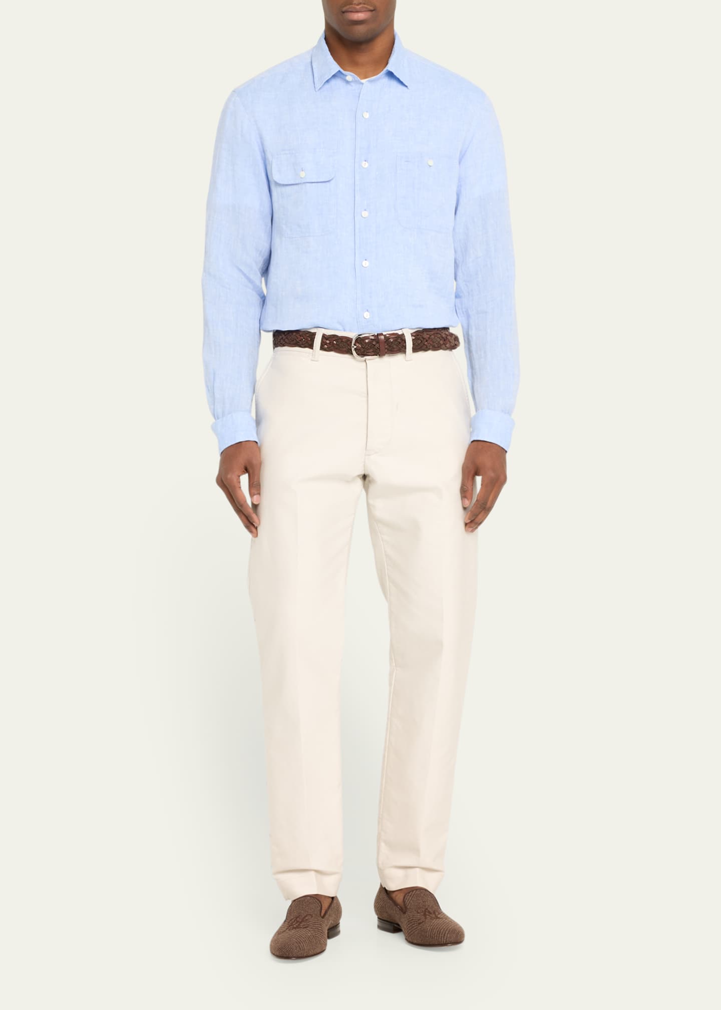 Ralph Lauren Purple Label Men's Alonzo RLEmbroidered Plaid Loafers