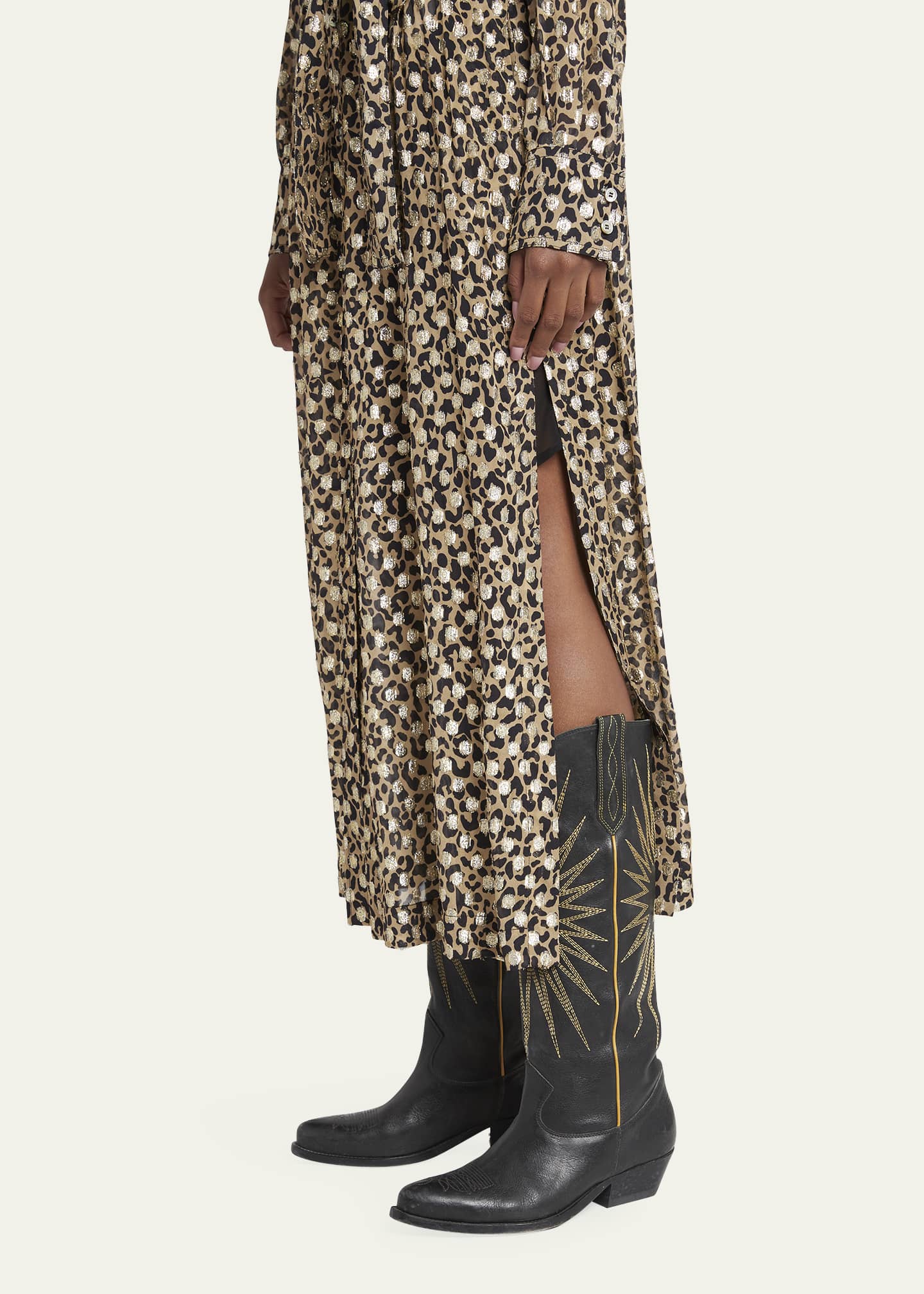 Golden Goose Wish Star Embroidered Leather Western Boots Image 2 of 5