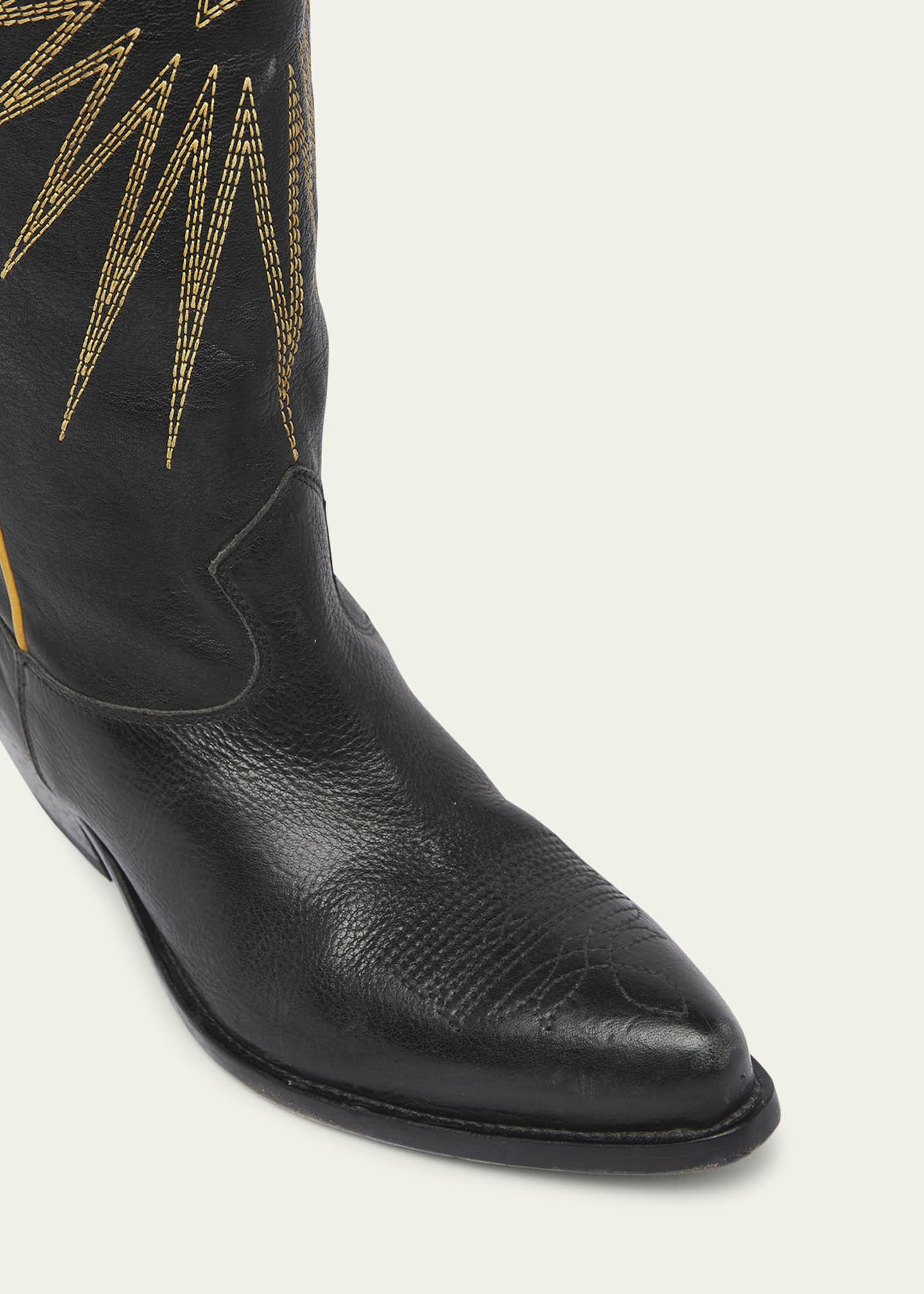 Golden Goose Wish Star Embroidered Leather Western Boots Image 5 of 5