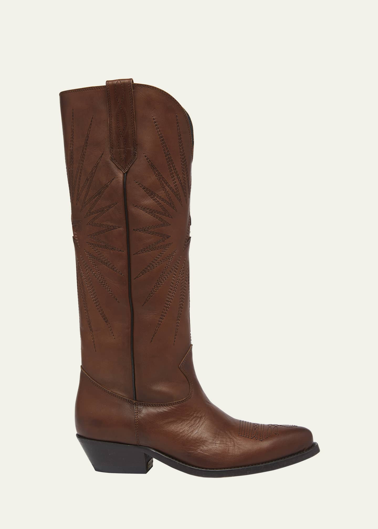 Golden Goose Wish Star Embroidered Leather Western Boots Image 1 of 5