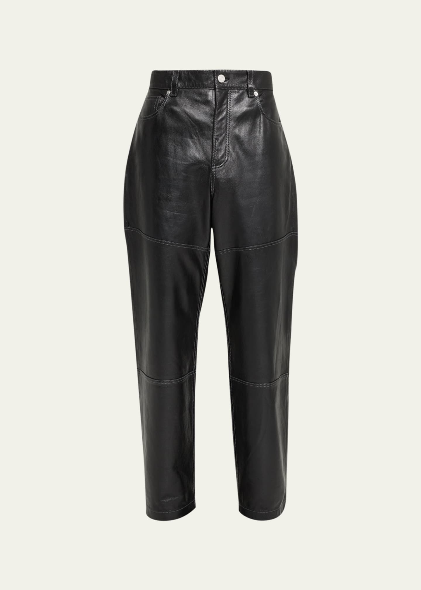 FRAME Men's Paneled Loose-Fit Leather Trousers - Bergdorf Goodman