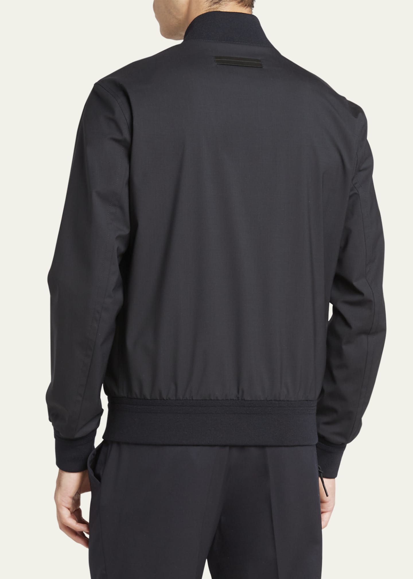 ZEGNA Men's Elements Wool Bomber Jacket Image 3 of 5