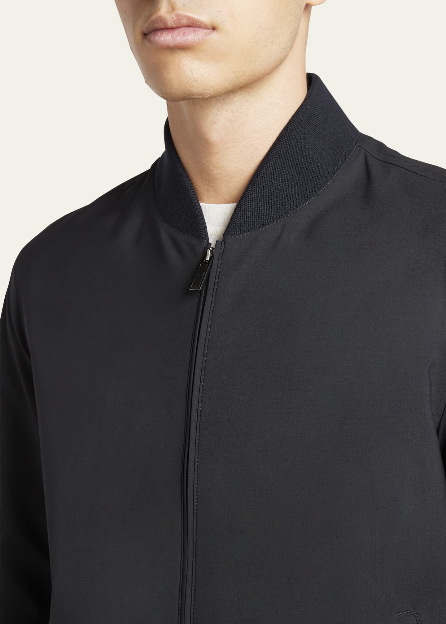 ZEGNA Men's Elements Wool Bomber Jacket Image 5 of 5