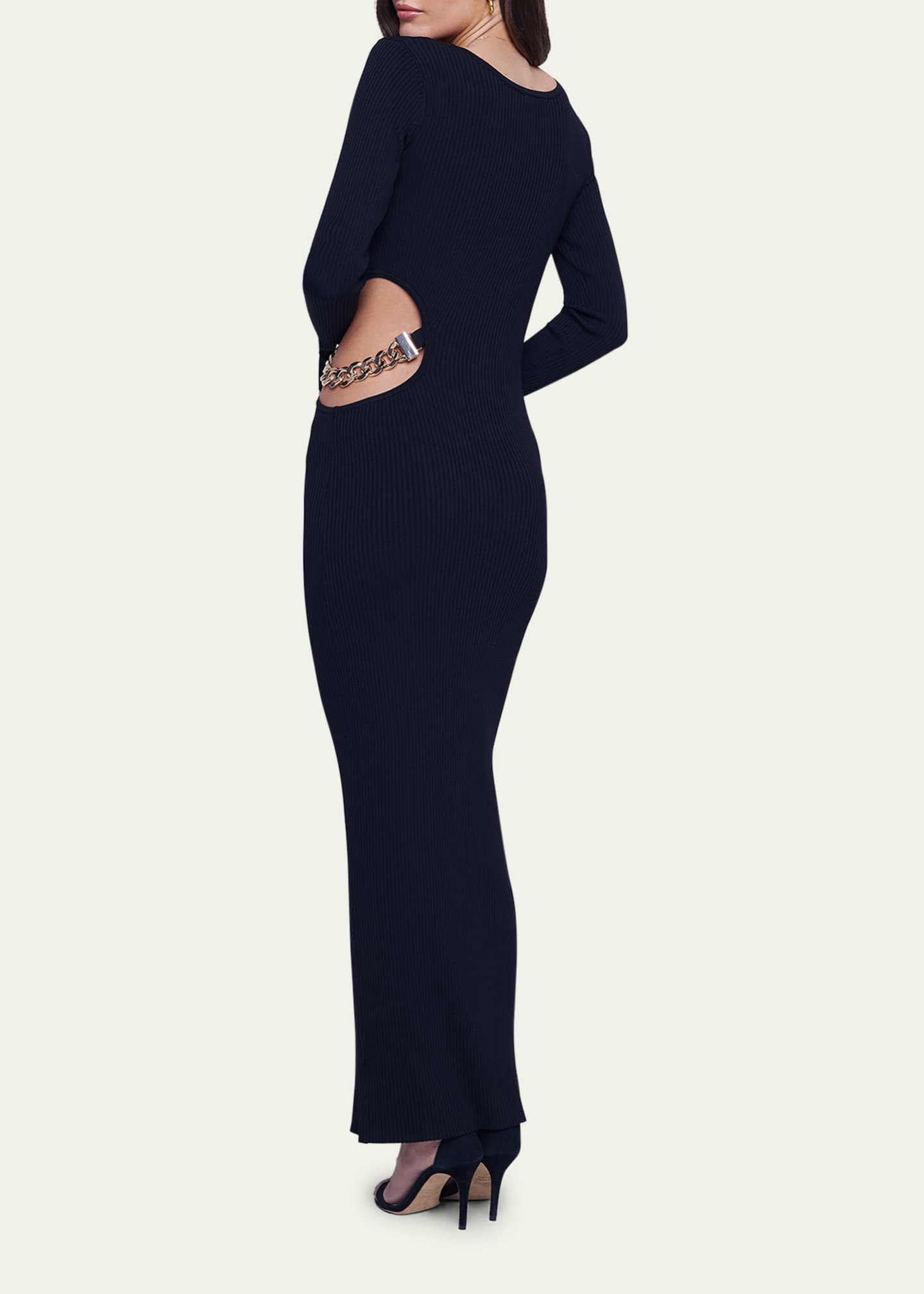 L'Agence Sloane Chain Cutout Knit Maxi Dress Bergdorf Goodman