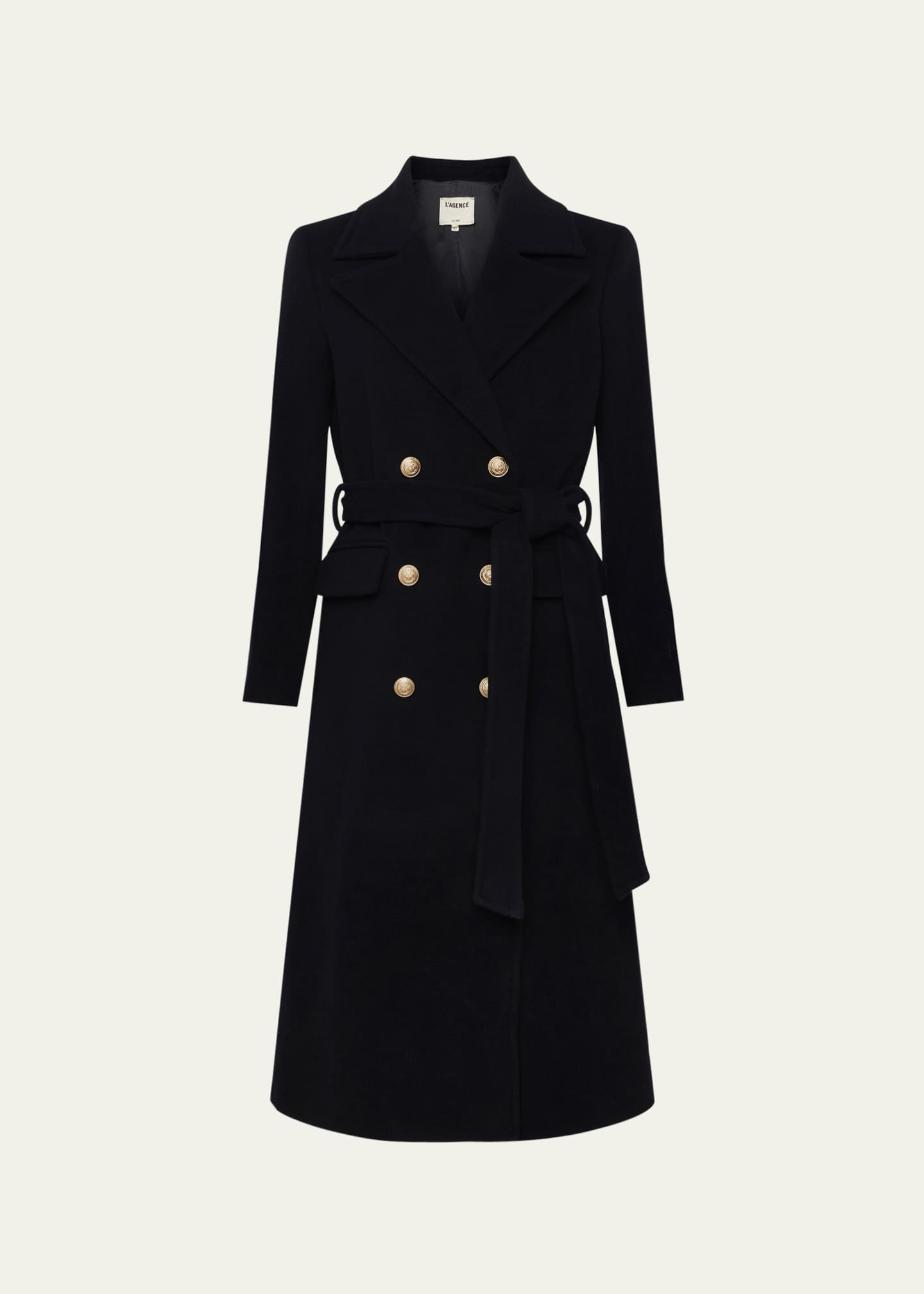 L'Agence Olina Double-Breasted Belted Coat - Bergdorf Goodman