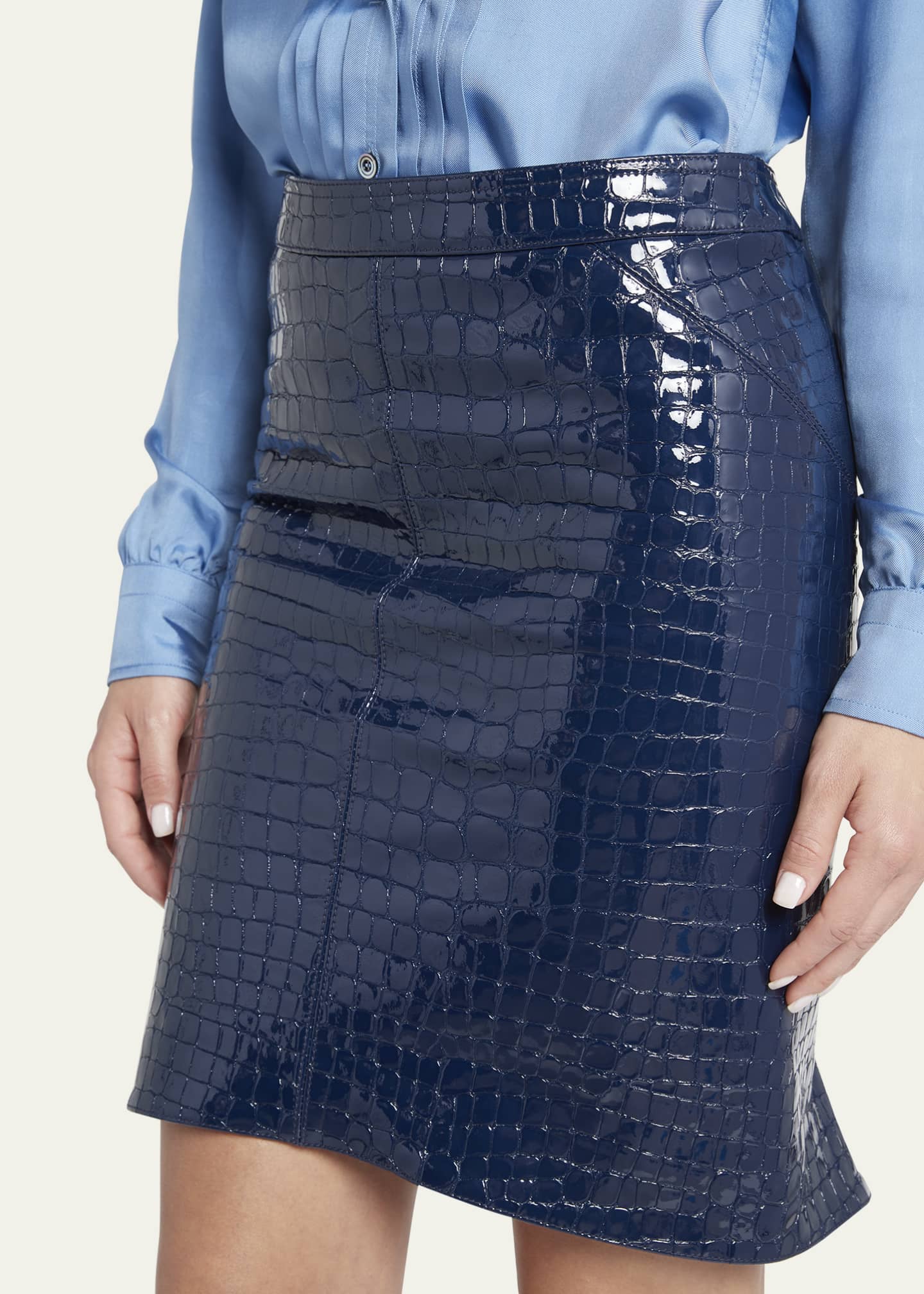 Croc faux leather pencil skirt online