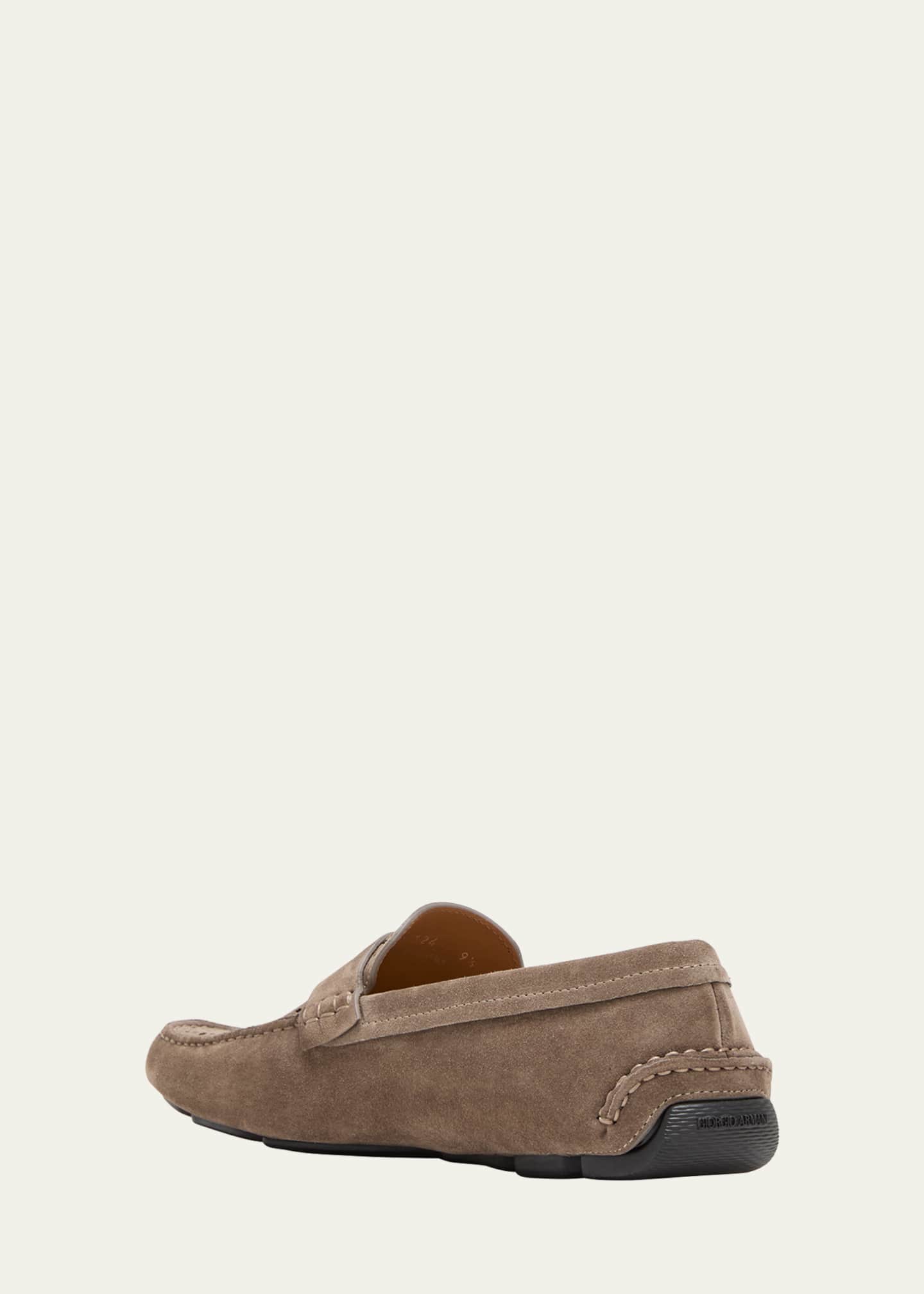 Giorgio Armani Men's Suede Perforated Driving Shoes Image 2 of 3