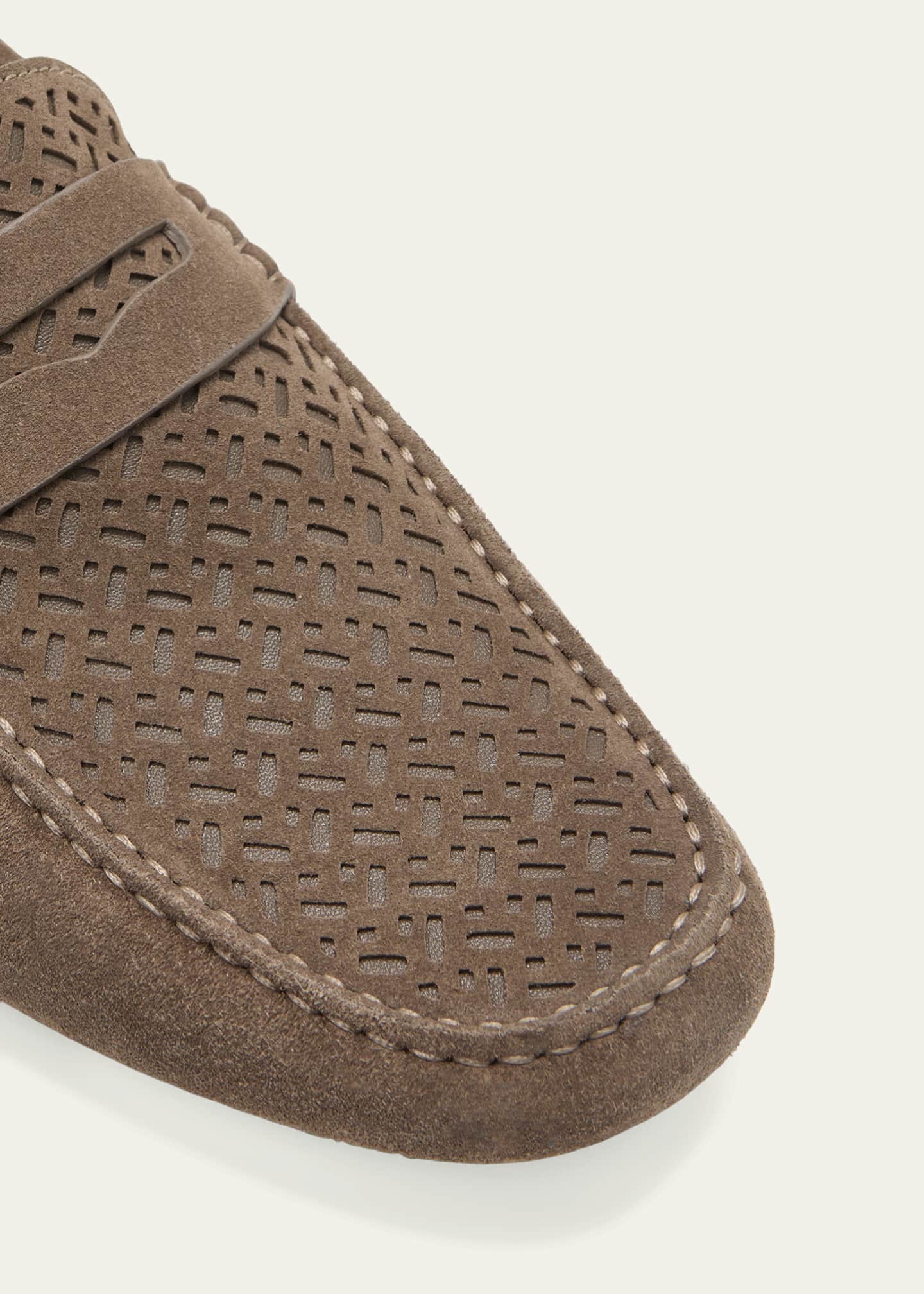 Giorgio Armani Men's Suede Perforated Driving Shoes Image 3 of 3