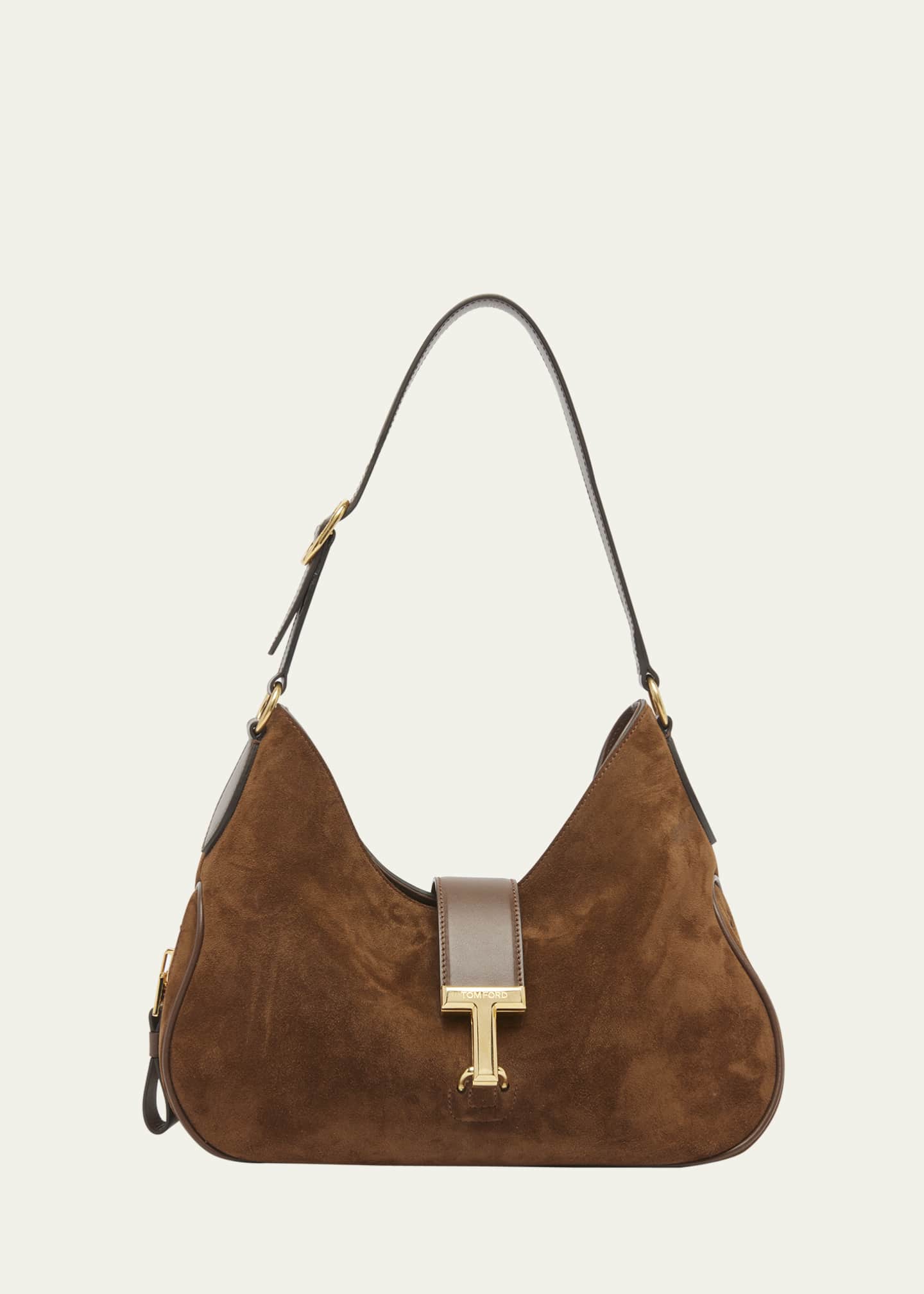 TOM FORD Monarch Medium Zip Suede Hobo Bag Bergdorf Goodman
