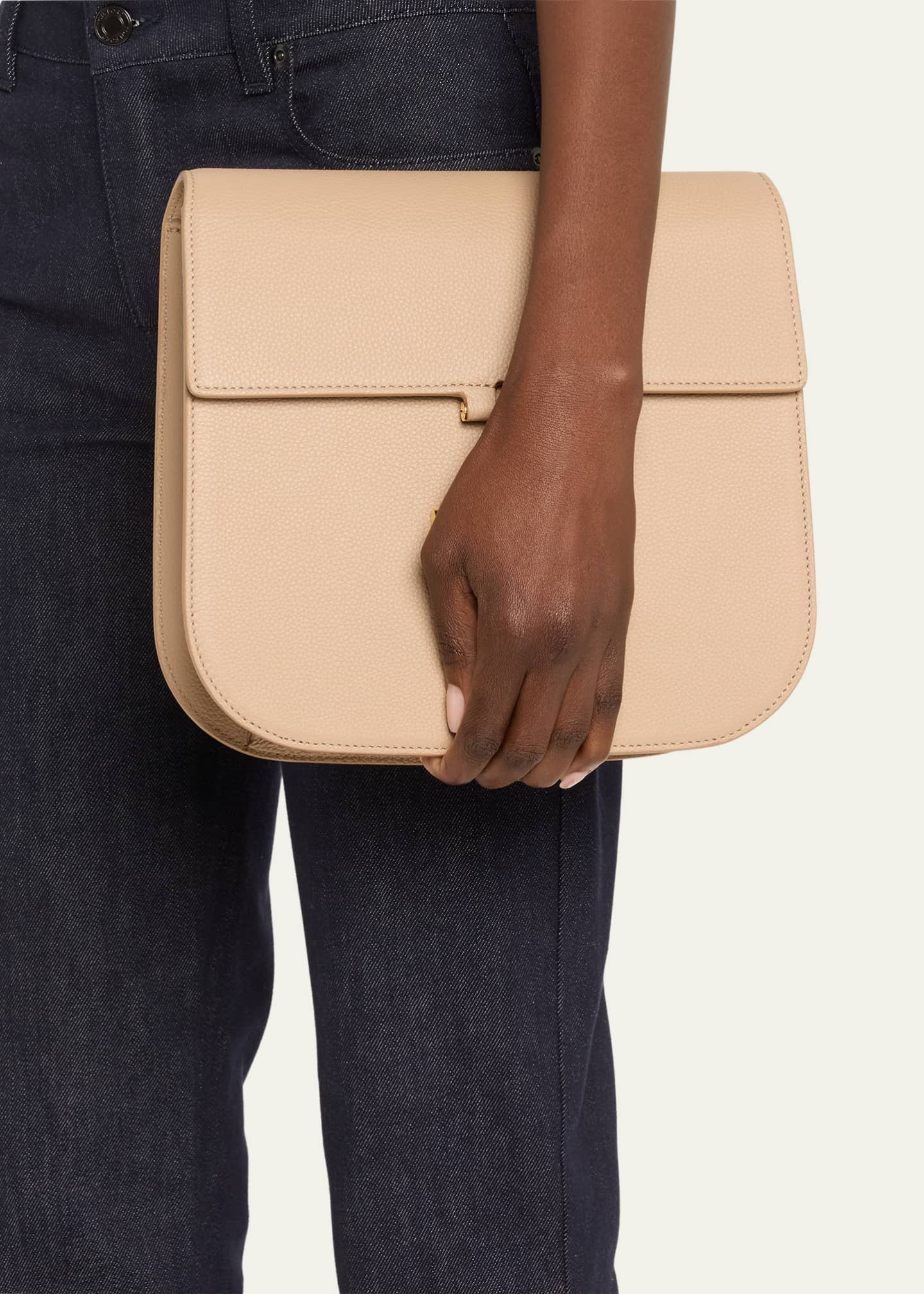 TOM FORD Tara Medium Crossbody in Grained Leather with Leather Strap Image 2 of 6