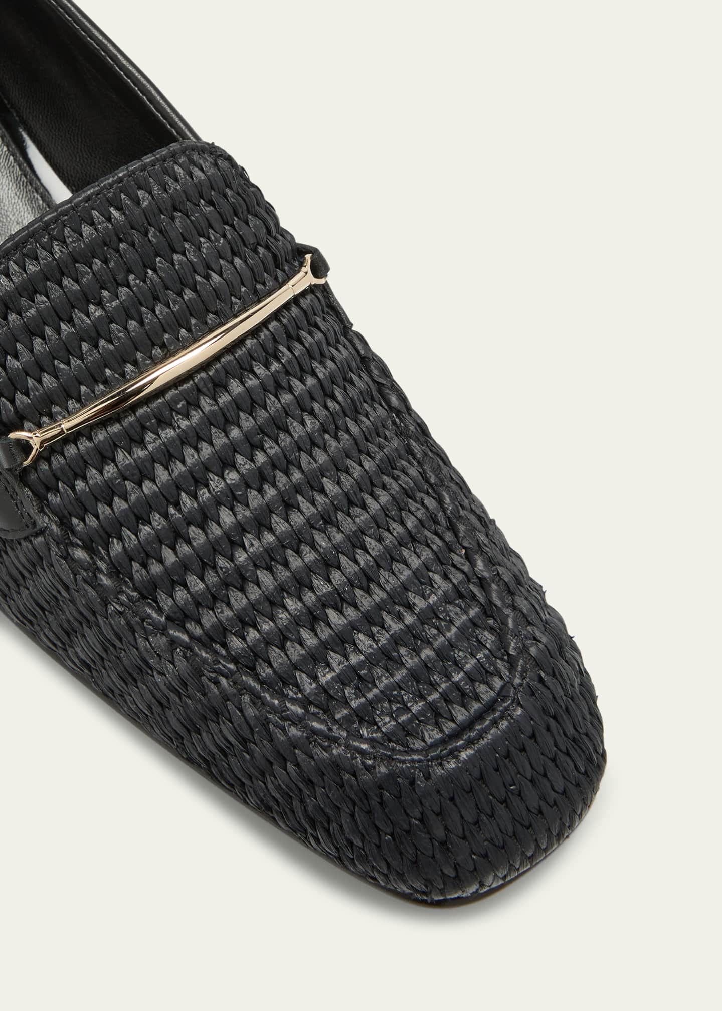 Victoria Beckham Raffia Metal-Strap Easy Loafers Image 5 of 5