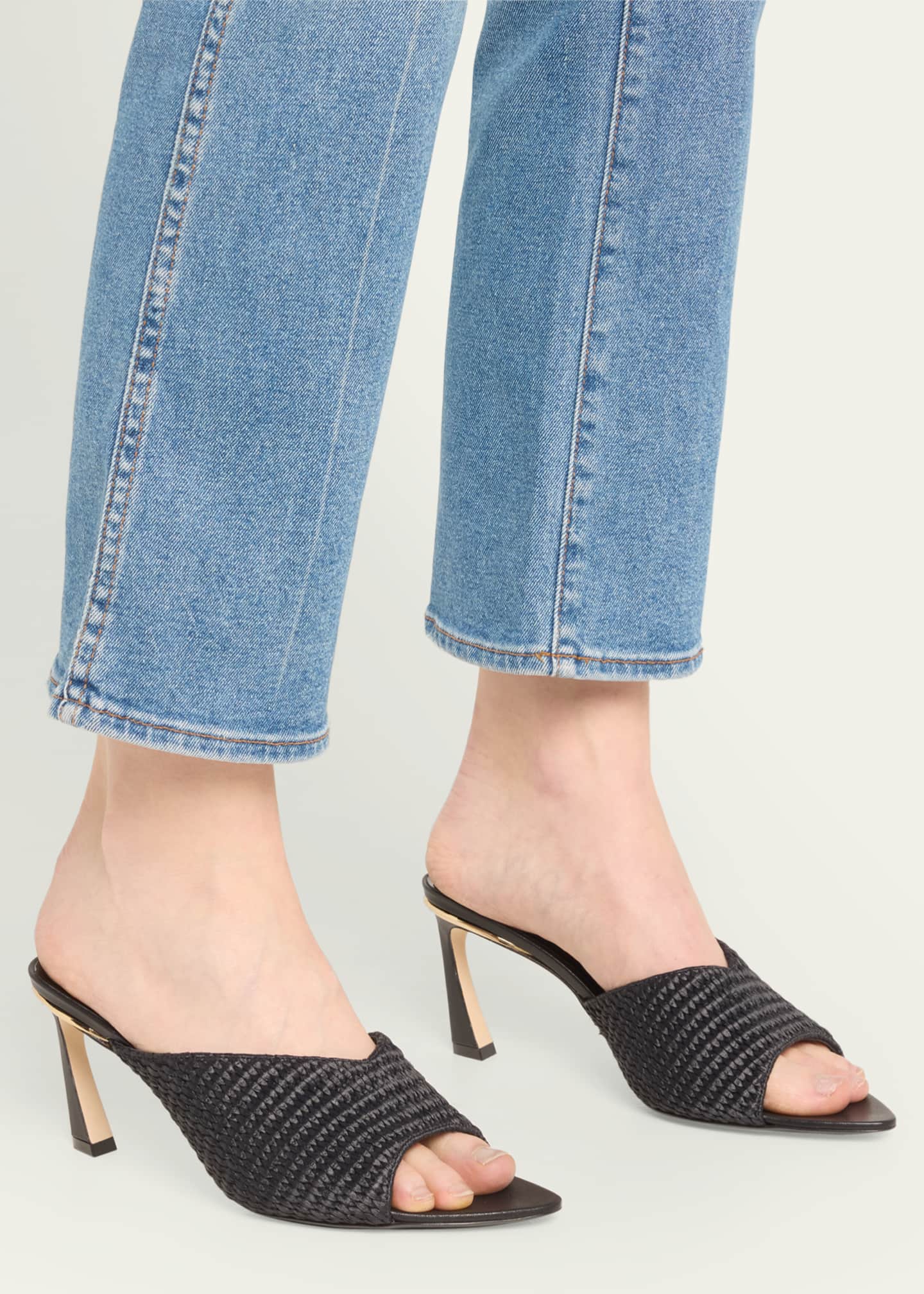 Victoria Beckham Raffia Stiletto Mule Sandals Image 2 of 5