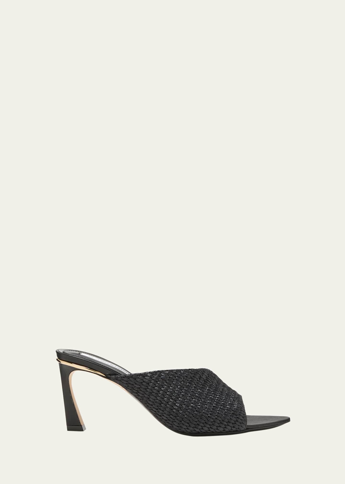 Victoria Beckham Raffia Stiletto Mule Sandals Image 1 of 5