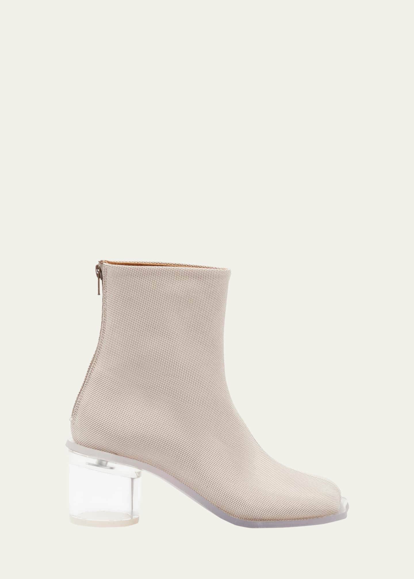 MM6 Maison Margiela Anatomic Leather Clear-Heel Ankle Boots