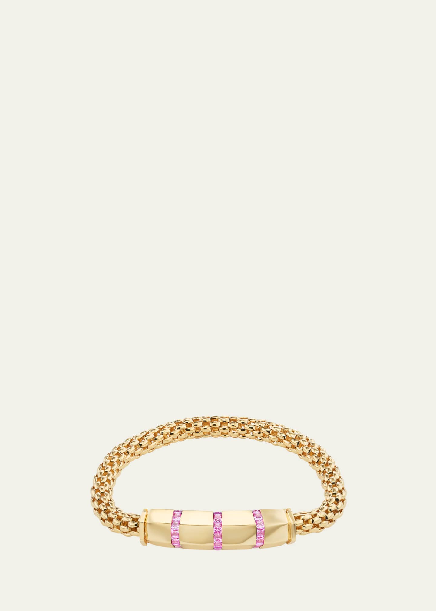 Gemella Jewels 18K Yellow Gold Stella Pink Sapphire Bar Bracelet