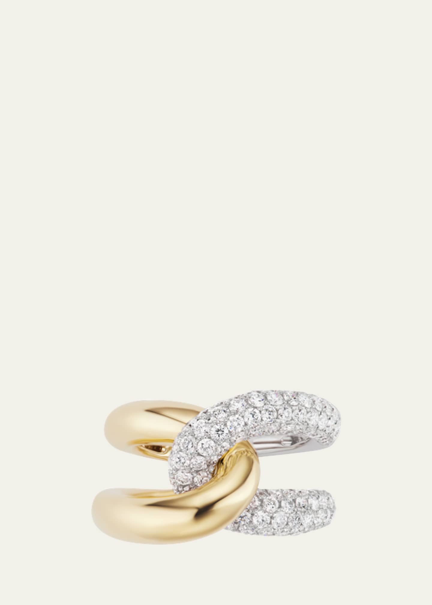 Gemella Jewels 18K Yellow Gold Intertwin Diamond Statement Ring