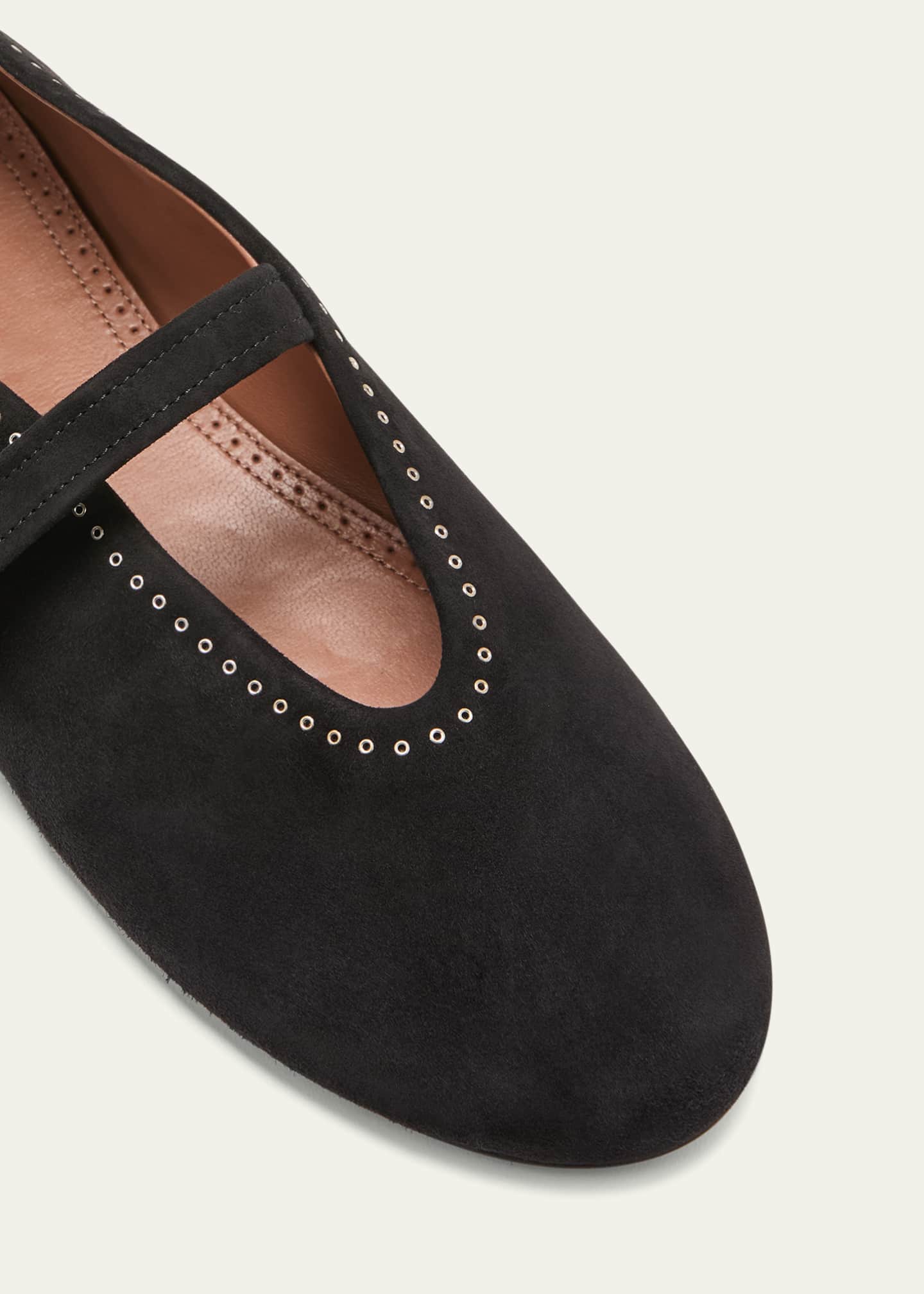 ALAIA PEARL MARY JANE SHOES IN CERULEAN BLUE MESH AND CALFSKIN