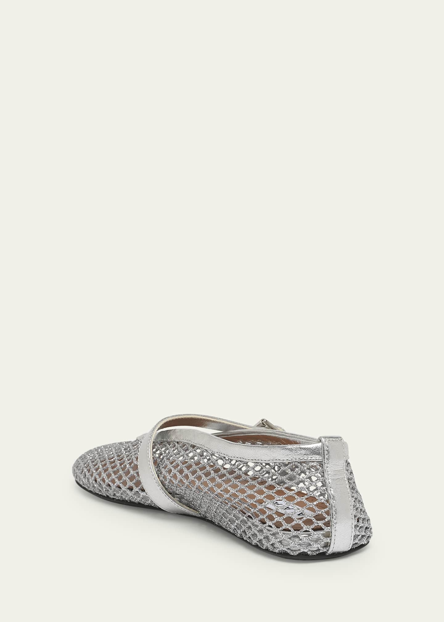 ALAIA Metallic Net Mary Jane Ballerina Flats Image 4 of 5