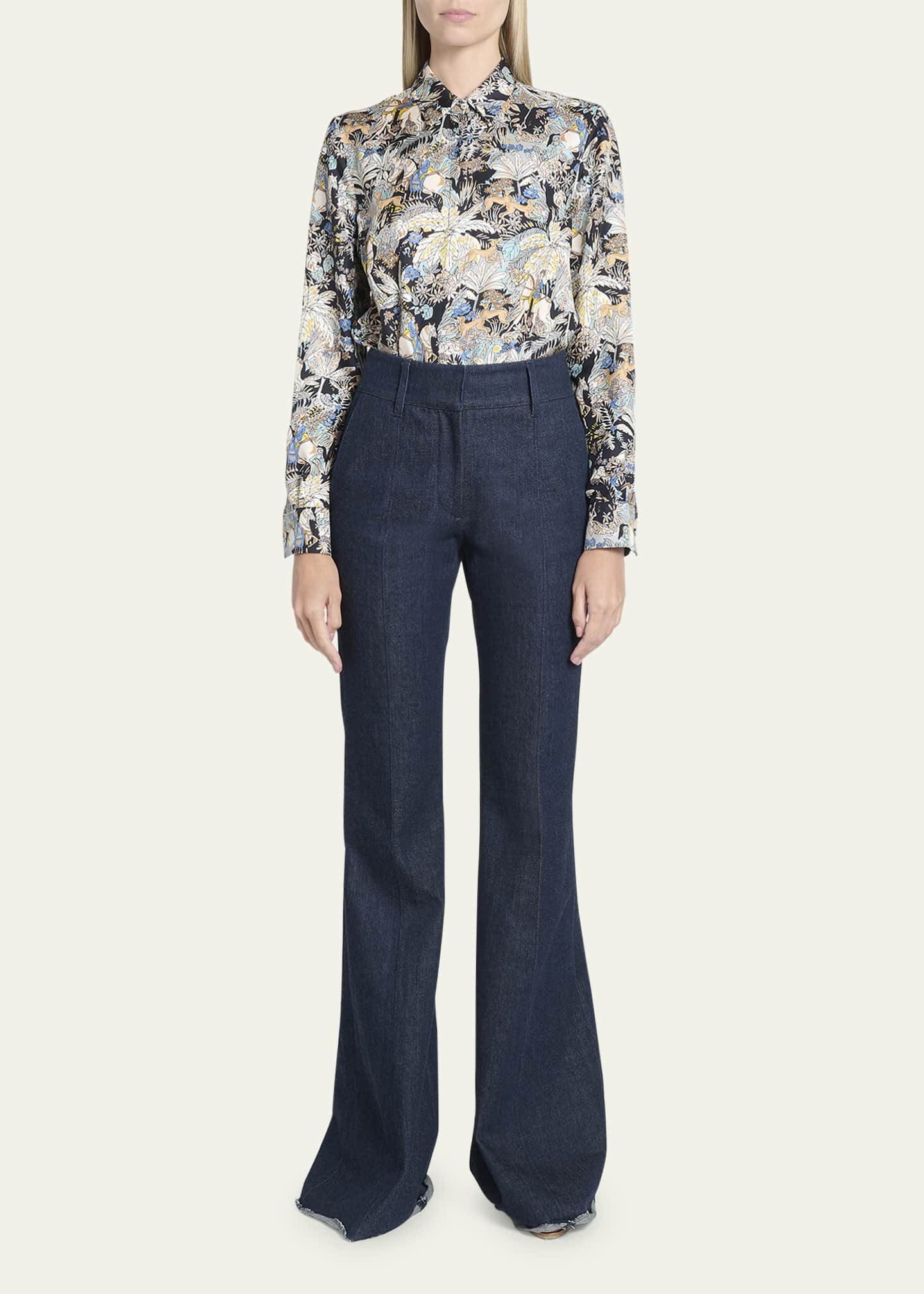 Gabriela Hearst Rhein Denim Flare Pants - Bergdorf Goodman