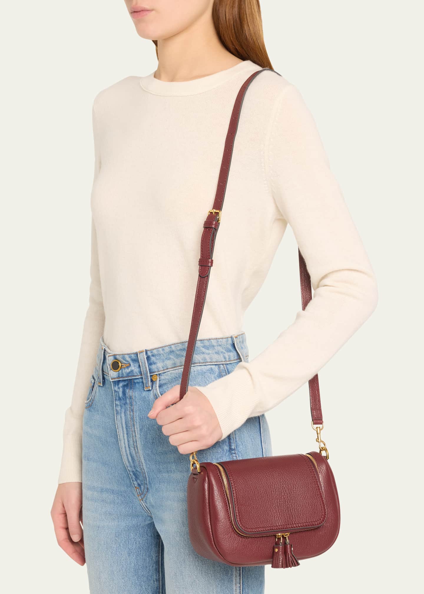 Anya Hindmarch Vera Small Zip Leather Crossbody Bag