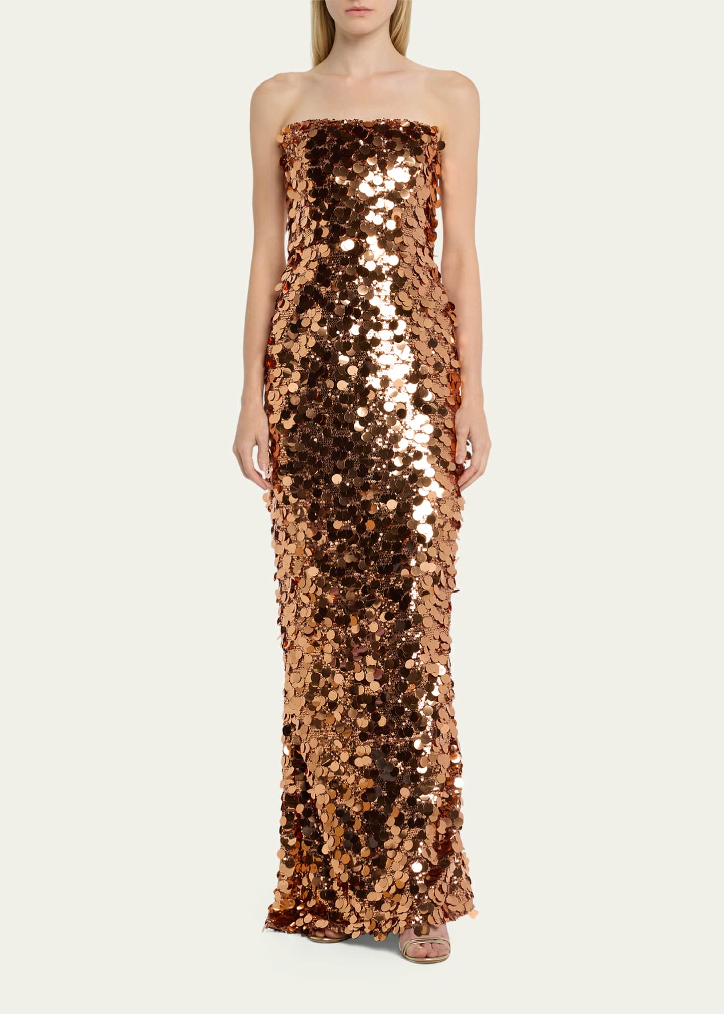 Bronx and Banco Farah Strapless Sequin Column Gown - Bergdorf Goodman