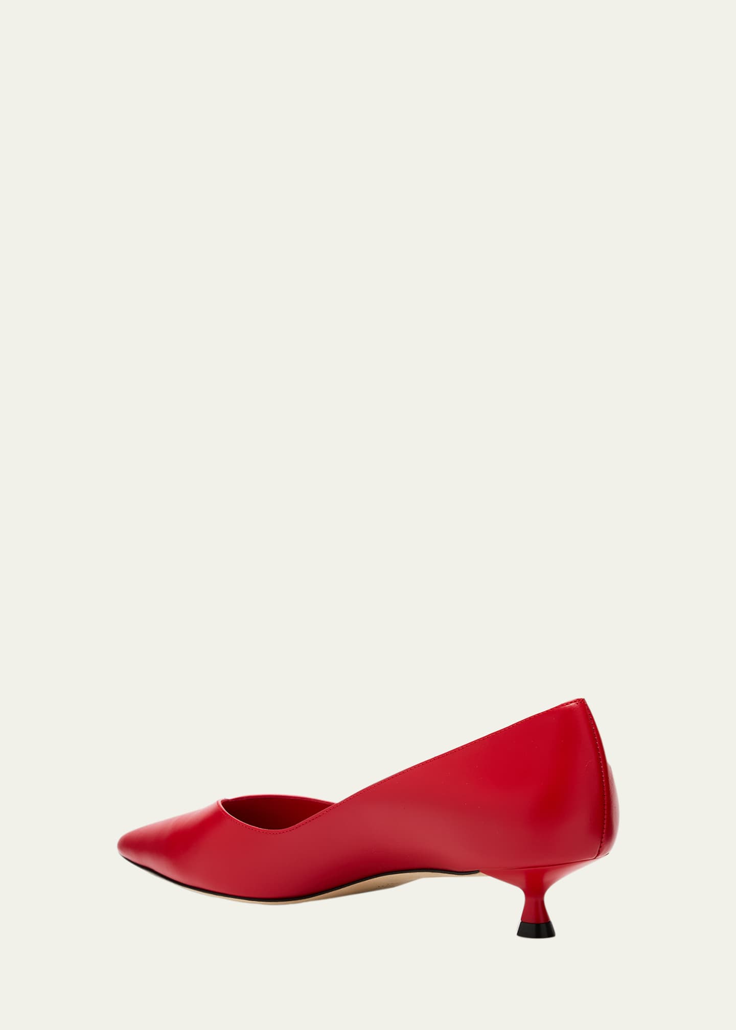 Stuart Weitzman Eva Leather Kitten-Heel Pumps Image 4 of 6