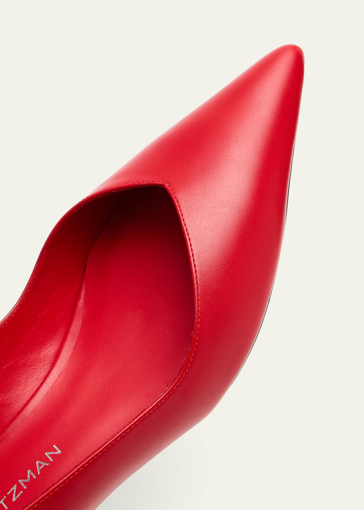 Stuart Weitzman Eva Leather Kitten-Heel Pumps Image 6 of 6