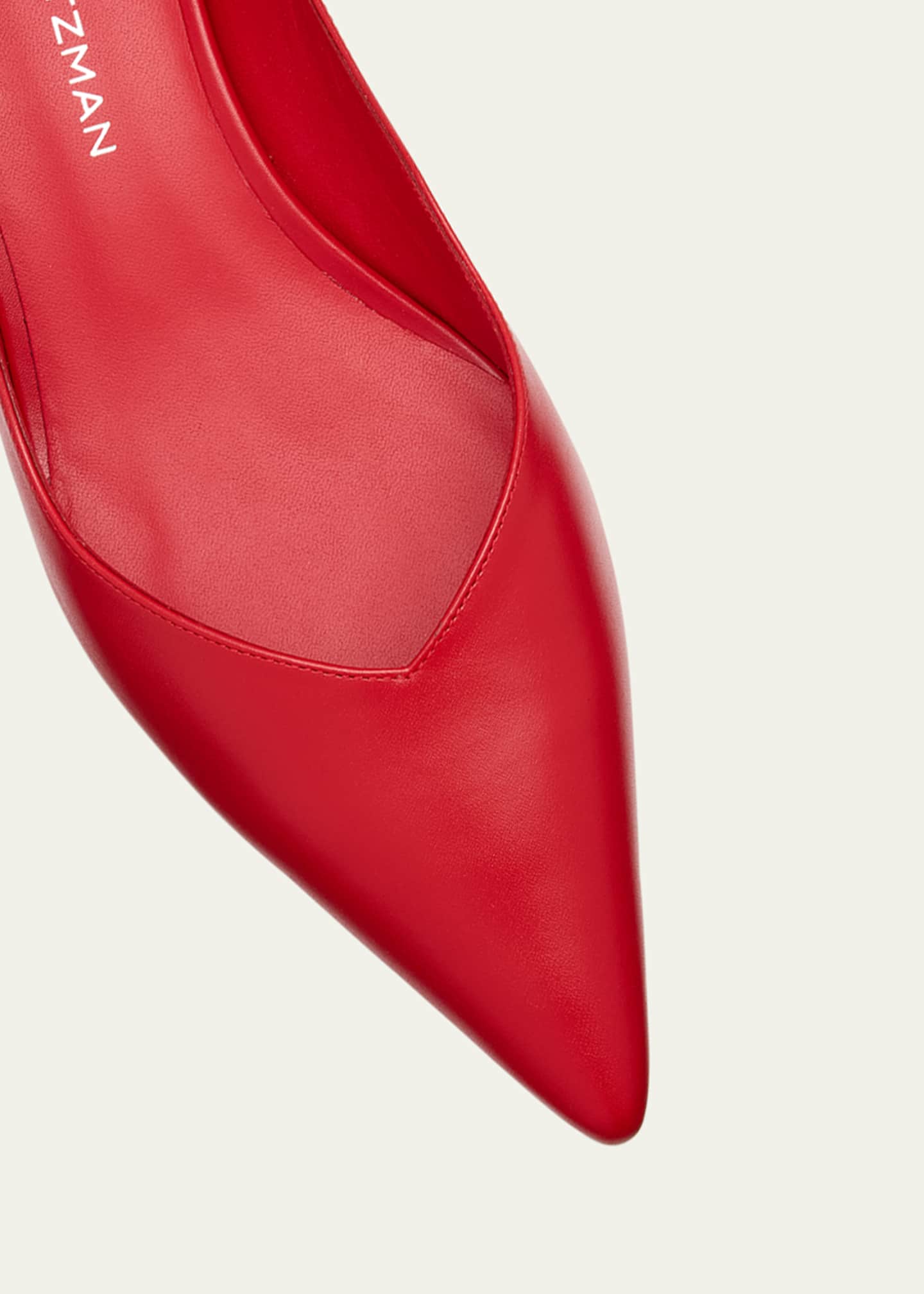 Stuart Weitzman Eva Leather Kitten-Heel Pumps Image 5 of 6